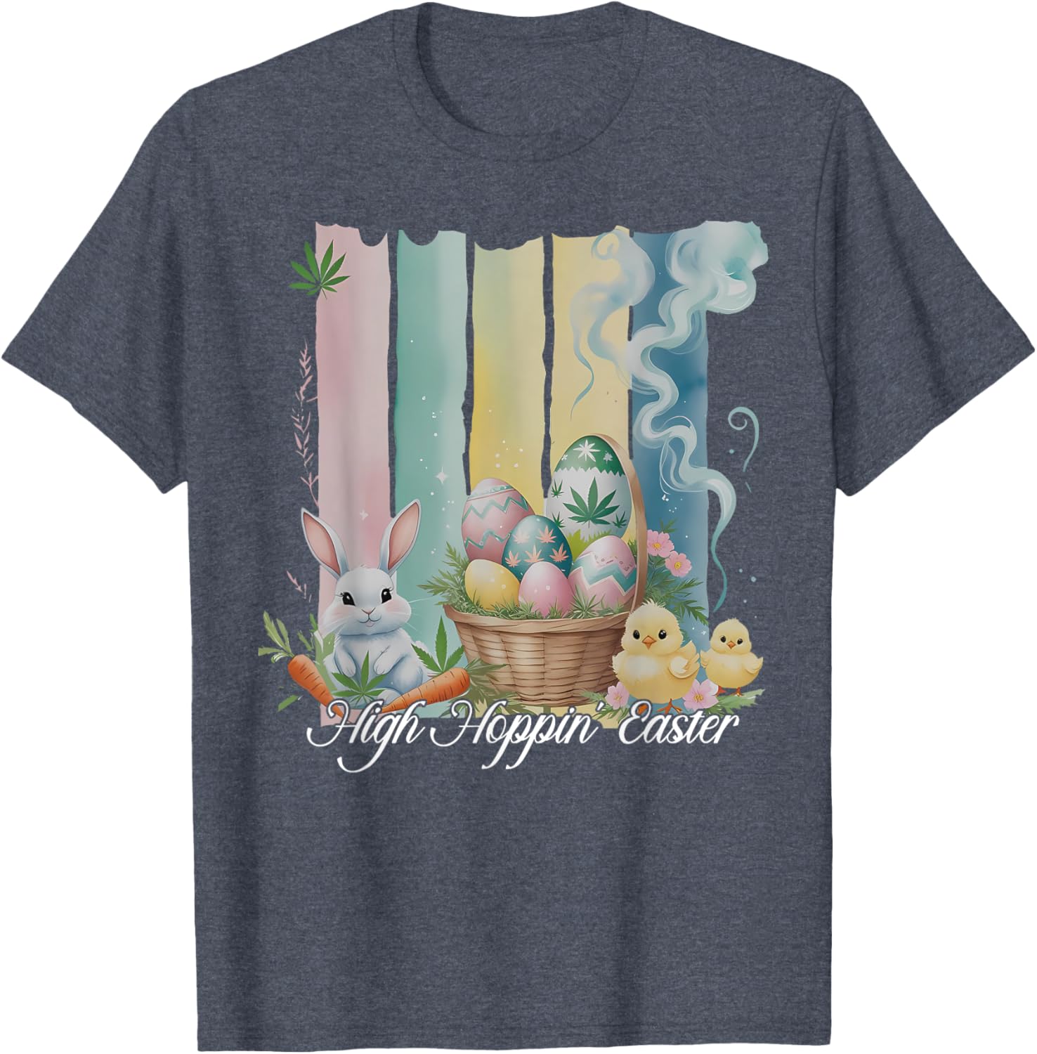 Easter Bunny Eggs Flower Cannabis Weed Stoner T-Shirt for Fun Loving Fans - 12