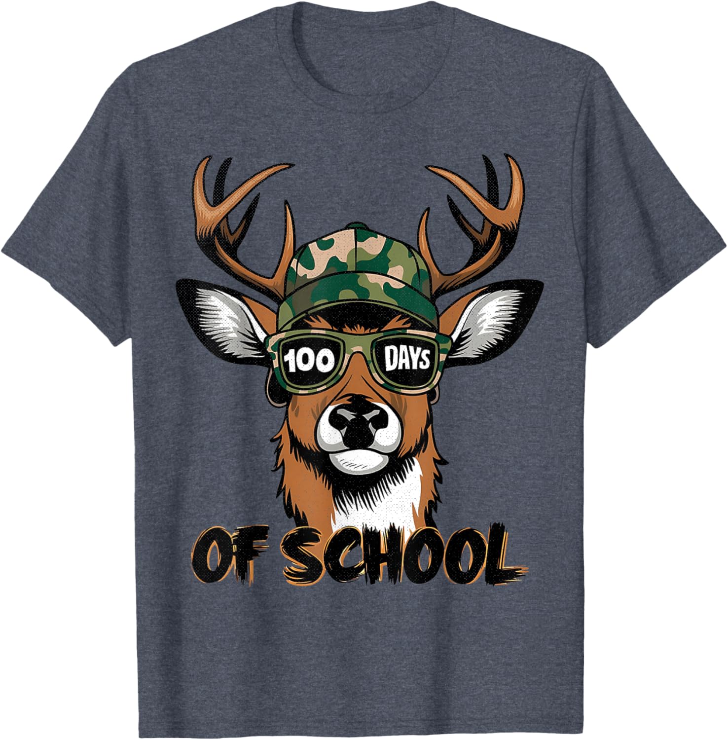 100 Days of School Deer Hunting T-Shirt for Kids Fun and Stylish - 16
