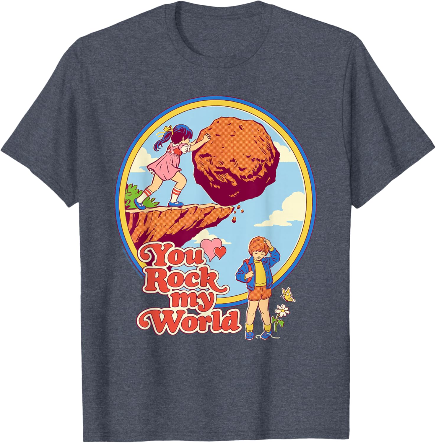 Rock My World Valentine's Sarcastic Vintage Funny T-Shirt for Adults - 5