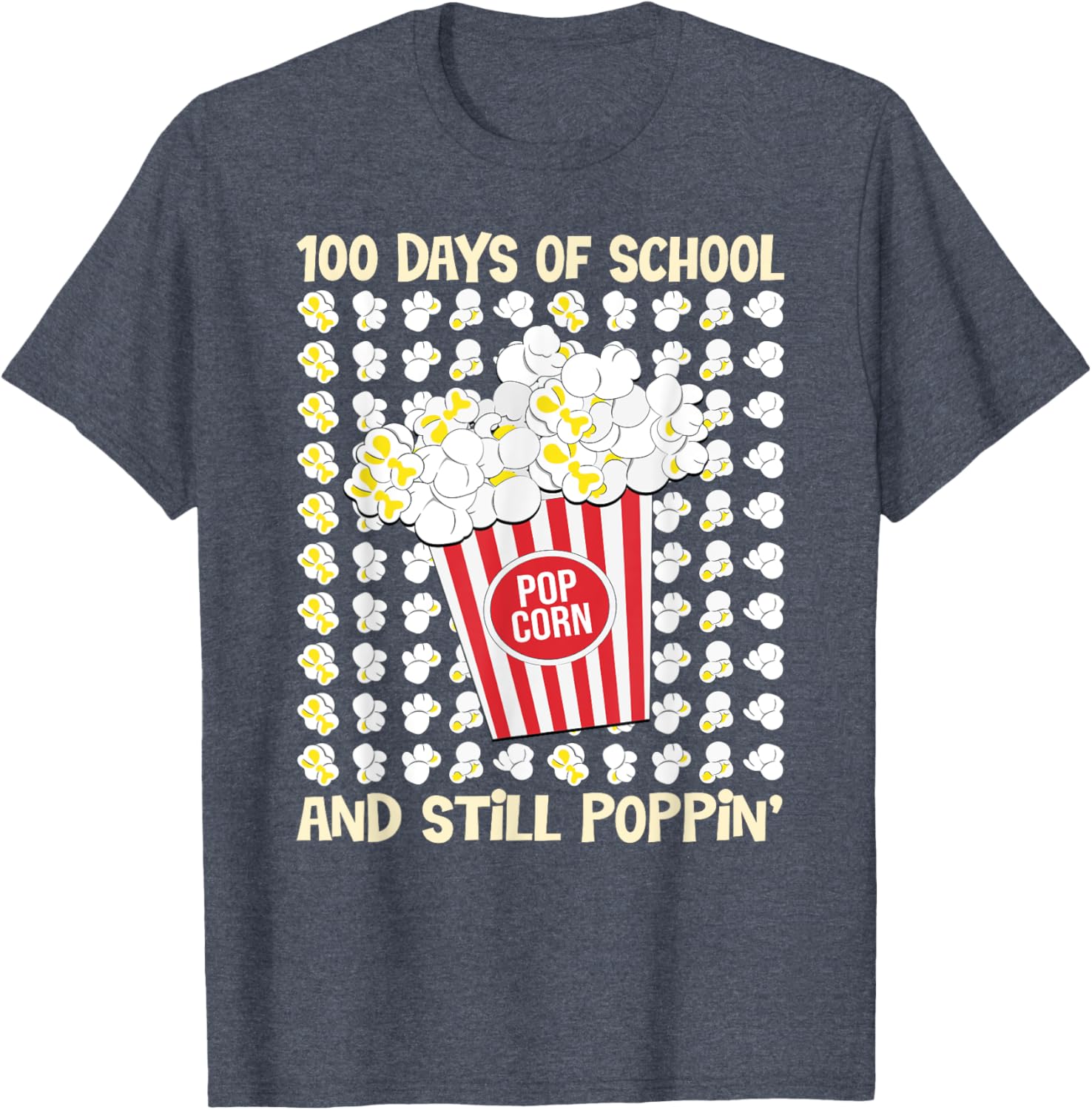 100 Days of School Loving Popcorn T-Shirt for Kids and Adults - 6