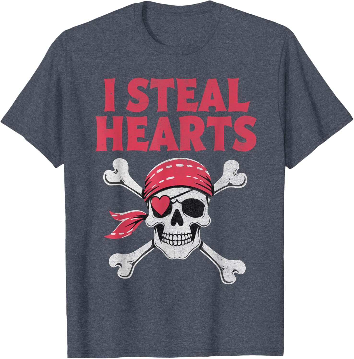 I Steal Hearts Pirate Skull T-Shirt for Kids - Perfect Valentine's Gift - 8