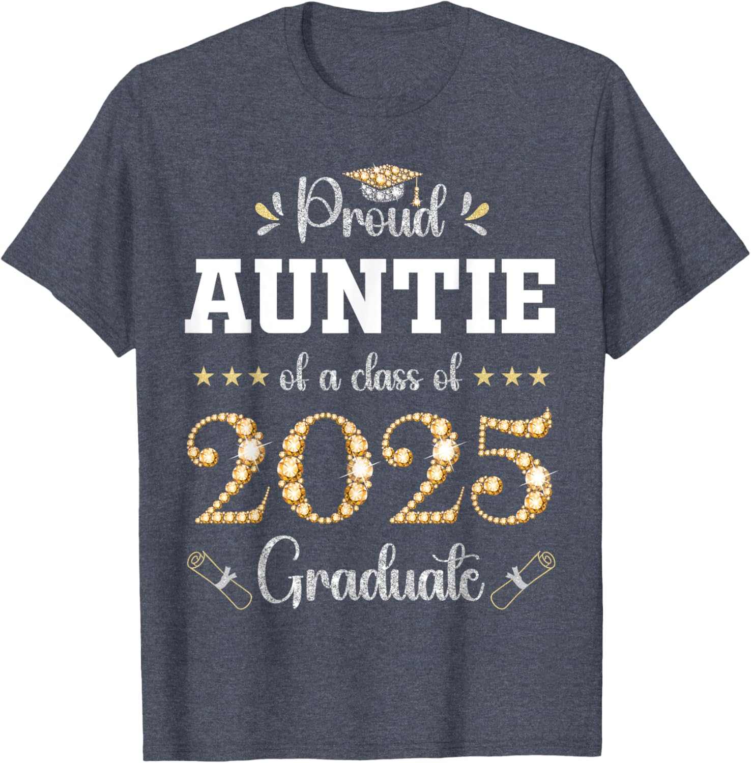 Proud Auntie of 2025 Graduate Graduation T-Shirt for Celebrating Achievements - 5