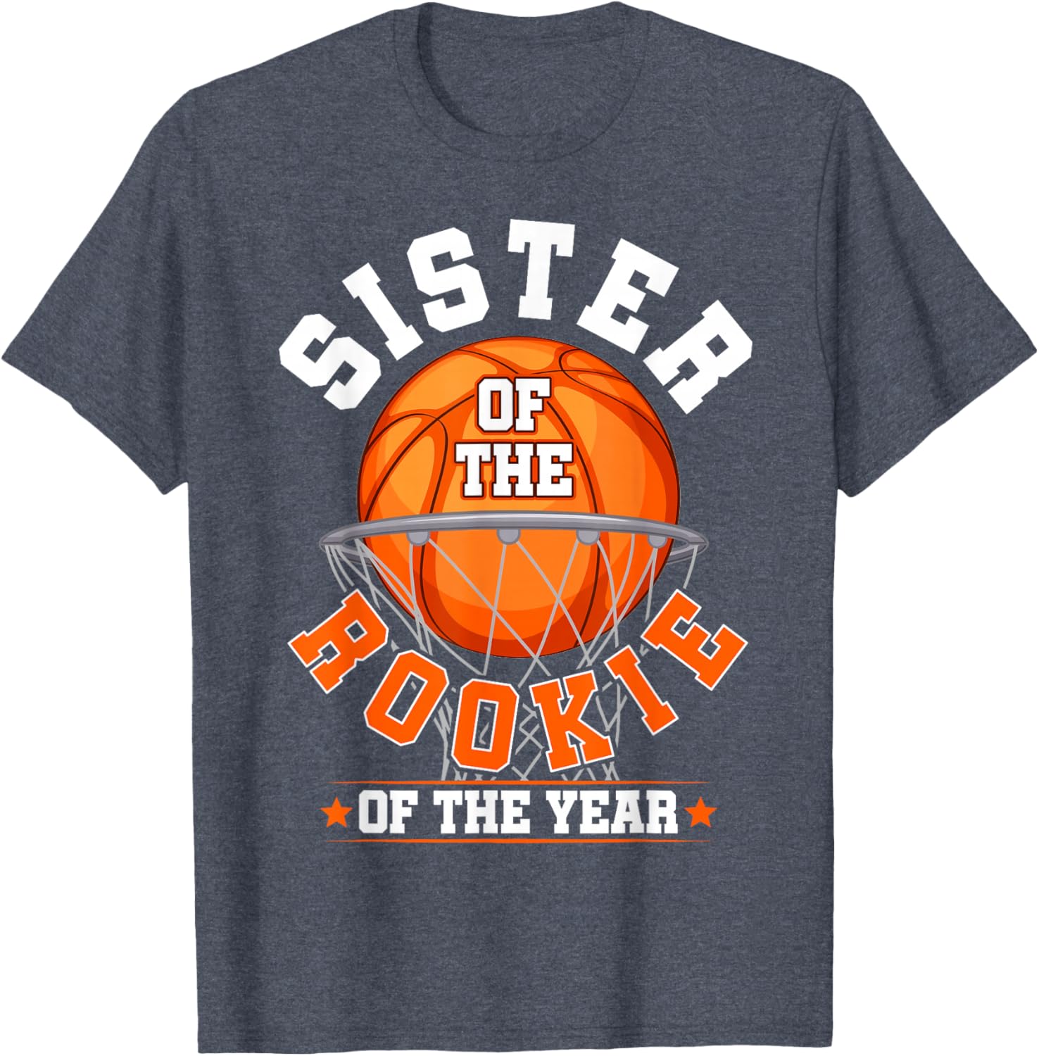 Adorable Sister of Rookie 1st Birthday Basketball Family Matching T-Shirt - 8
