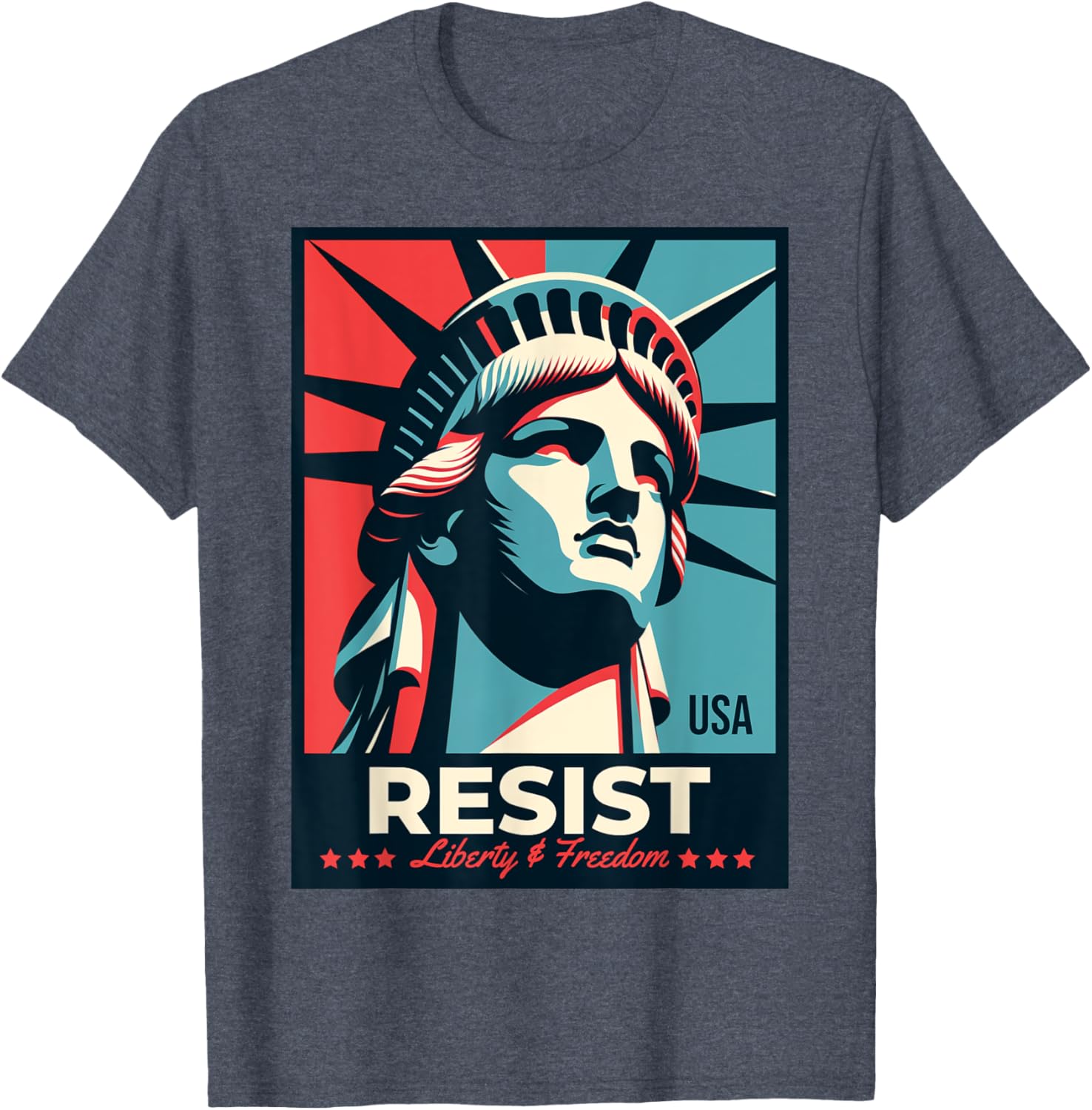 Resist T-Shirt with Statue of Liberty Design - Stylish Activist Apparel - 24