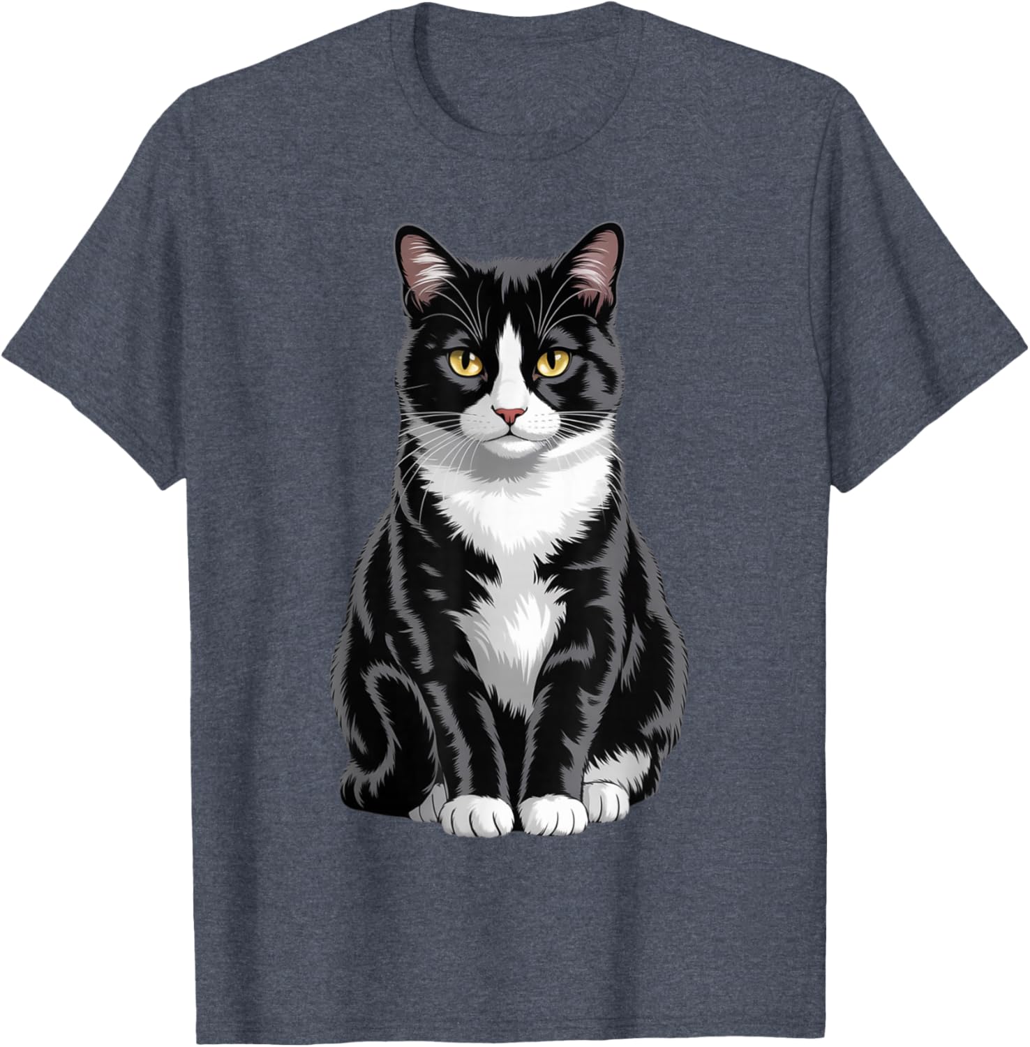 Majestic Tuxedo Cat Art T-Shirt for Cat Lovers - Unisex Kids and Adults - 21