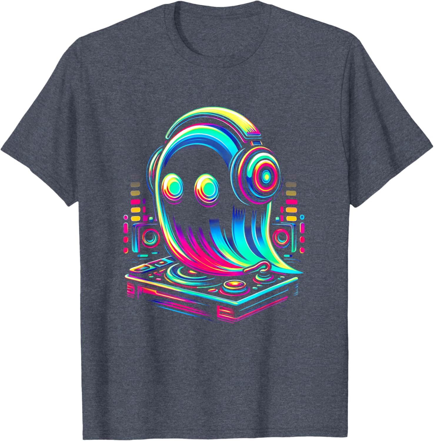 Ghost Optical EDM Rave DJ T-Shirt for House Music Festival Fans - 7