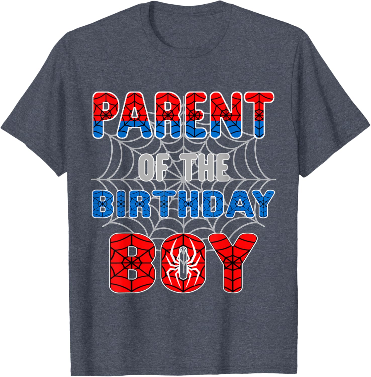 Spider Web Birthday Party T-Shirt for Proud Parents of the Birthday Boy - 5