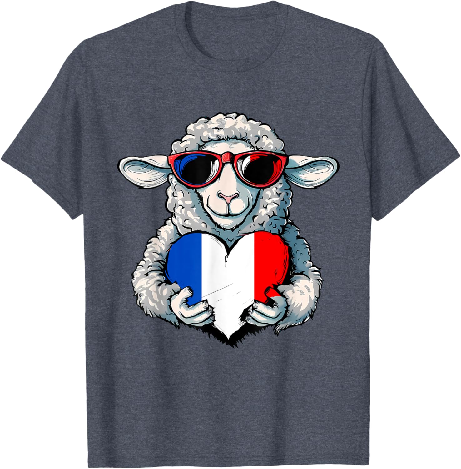 French Pride T-Shirt with France Flag and Sheep Design for Stylish Wear - 17