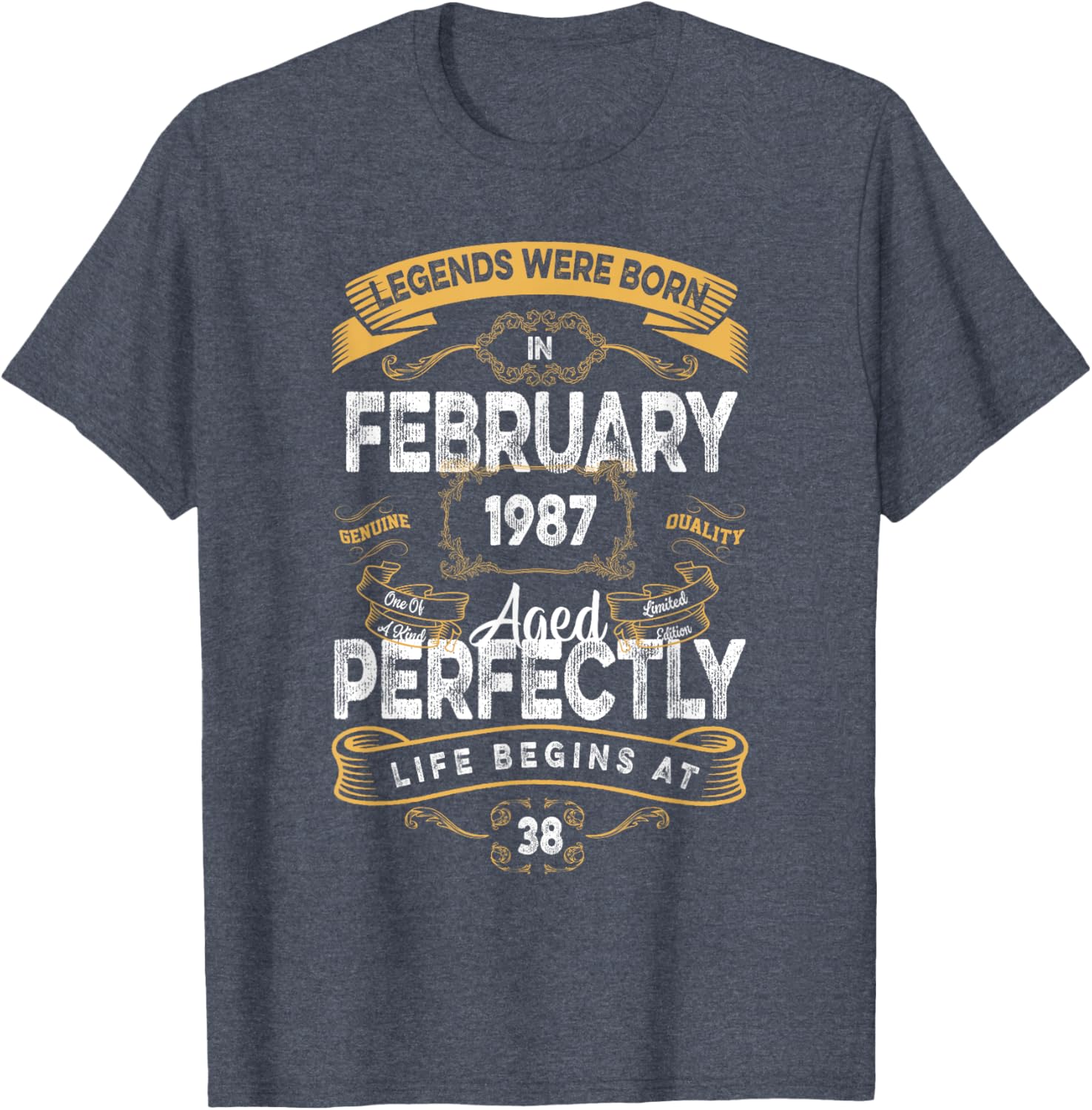 Vintage 38th Birthday T-Shirt for Legends Born in February 1987 - 12