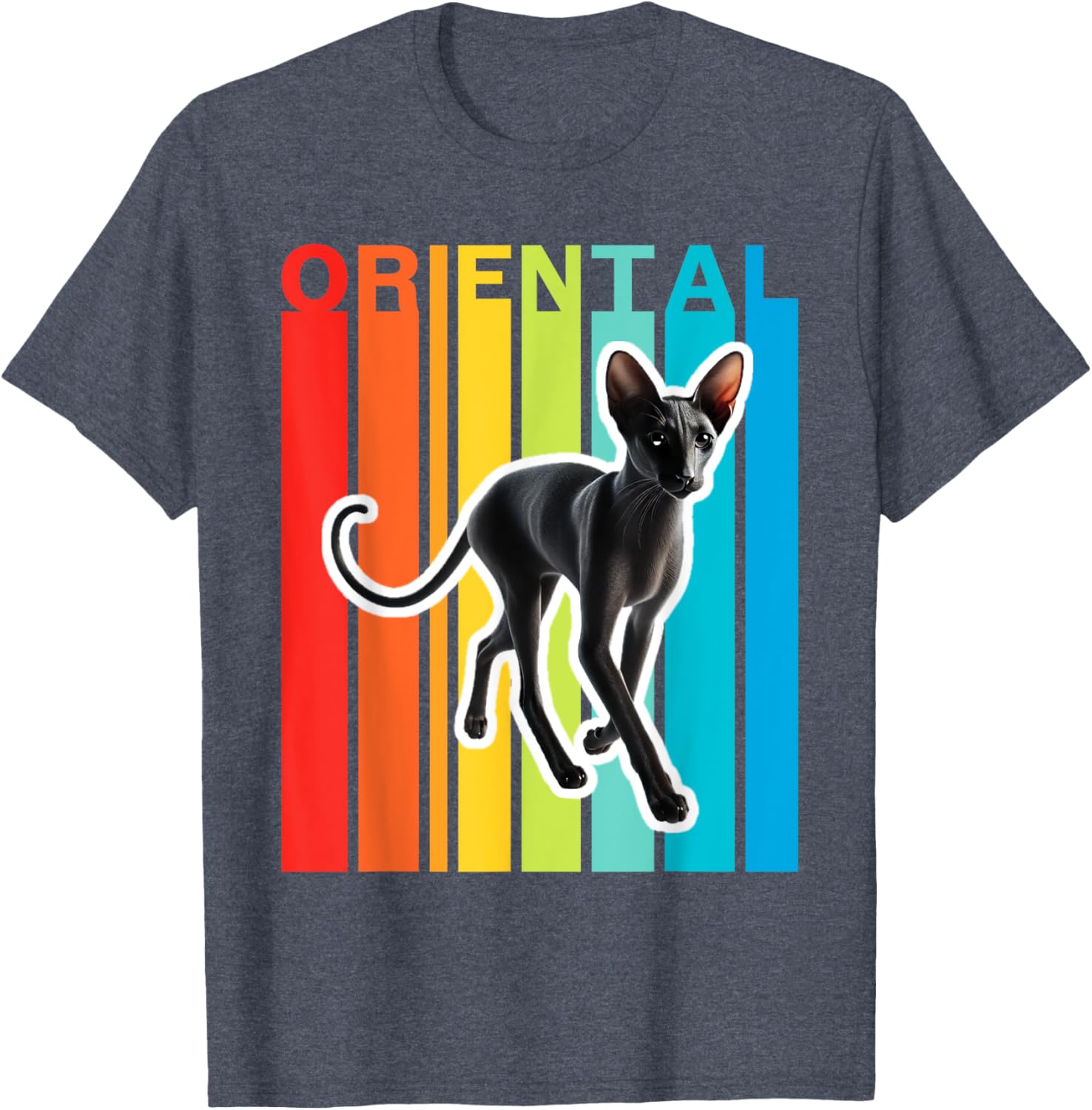 Colorful Oriental Cat T-Shirt for Cat Lovers – Trendy and Fun Apparel - 6