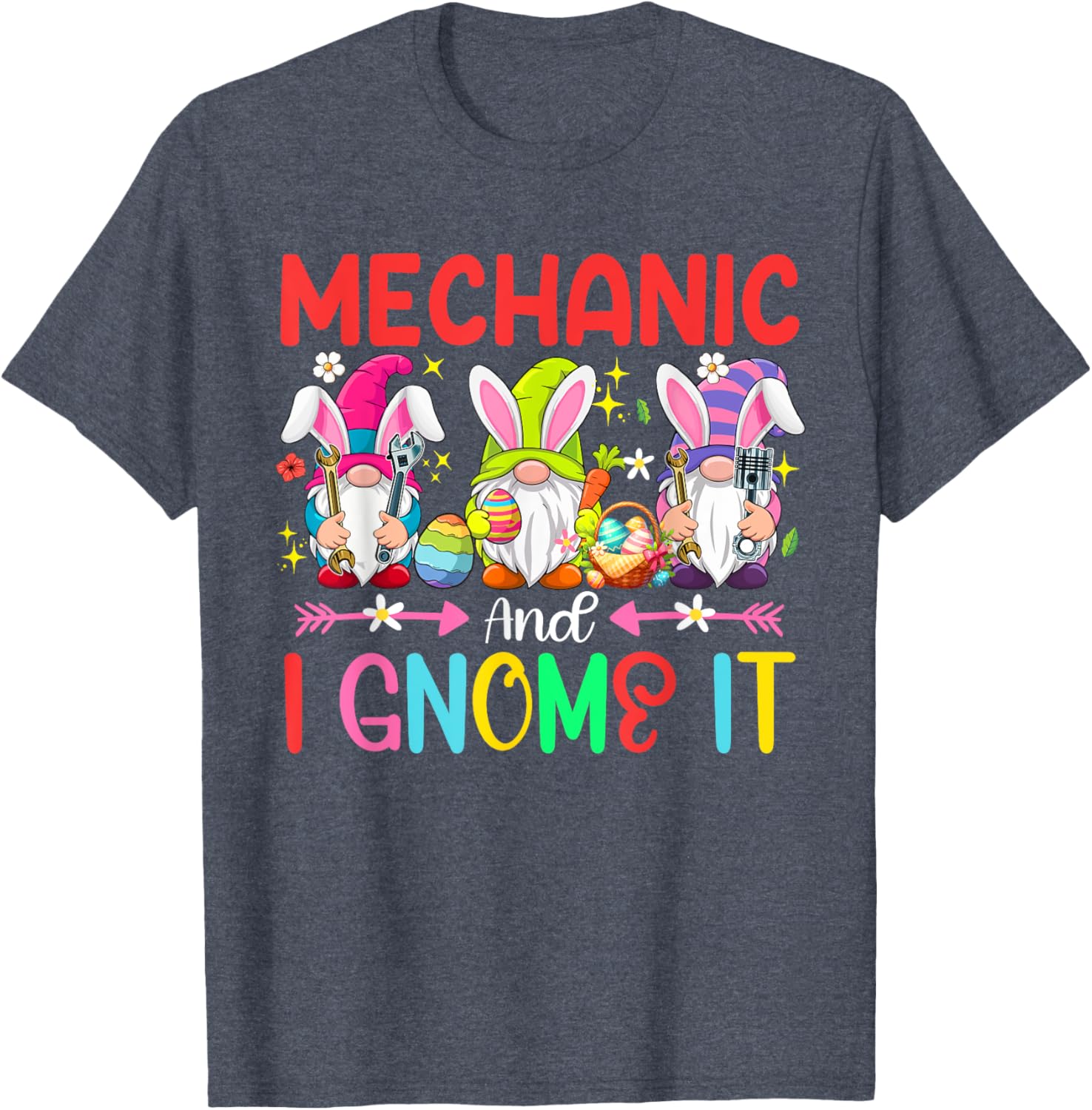 Funny Mechanic and Gnomes Easter Job Team T-Shirt for Gnome Lovers - 18