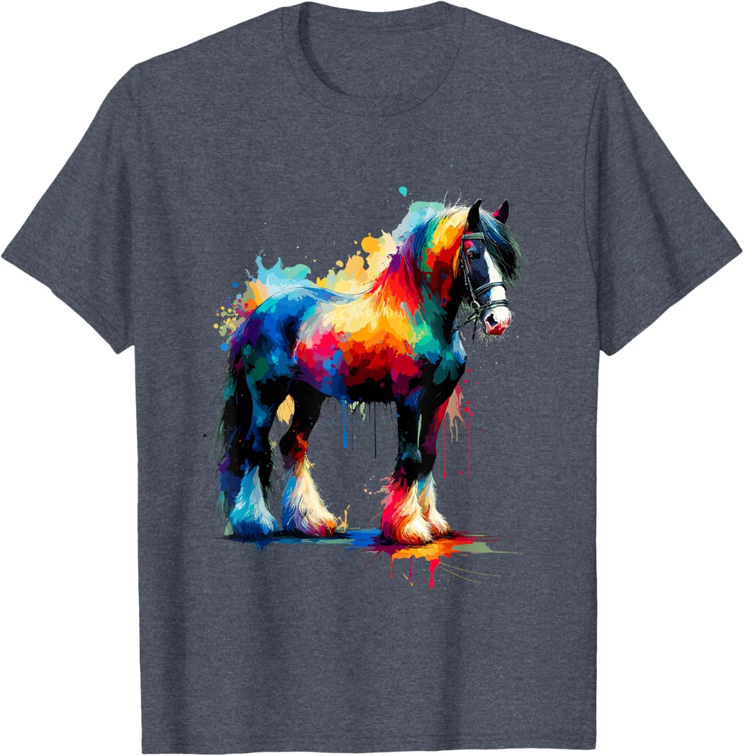 Splash Art Gypsy Vanner Horse T-Shirt for Equestrian Lovers - 2