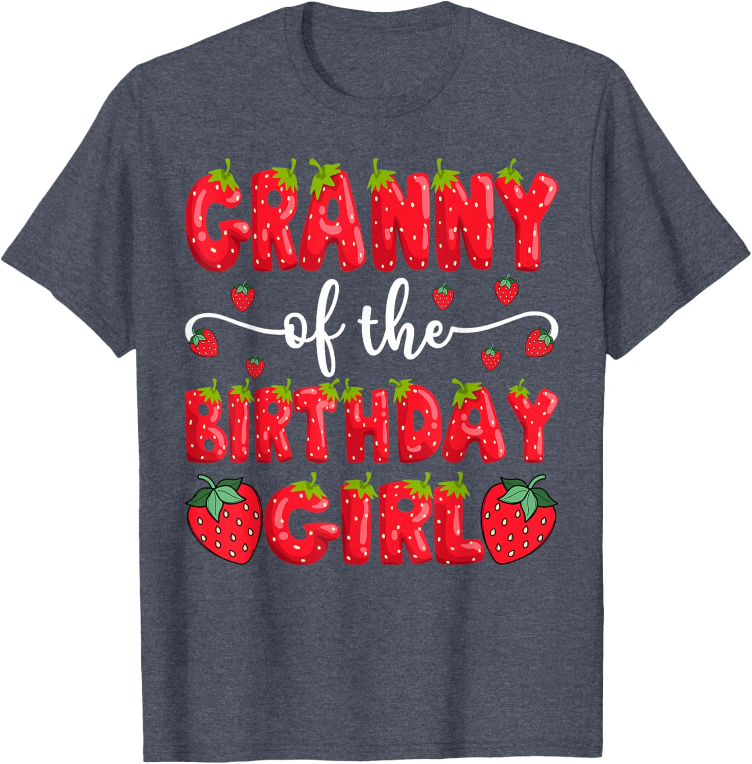 Adorable Granny of the Birthday Girl Strawberry Matching T-Shirt - 5
