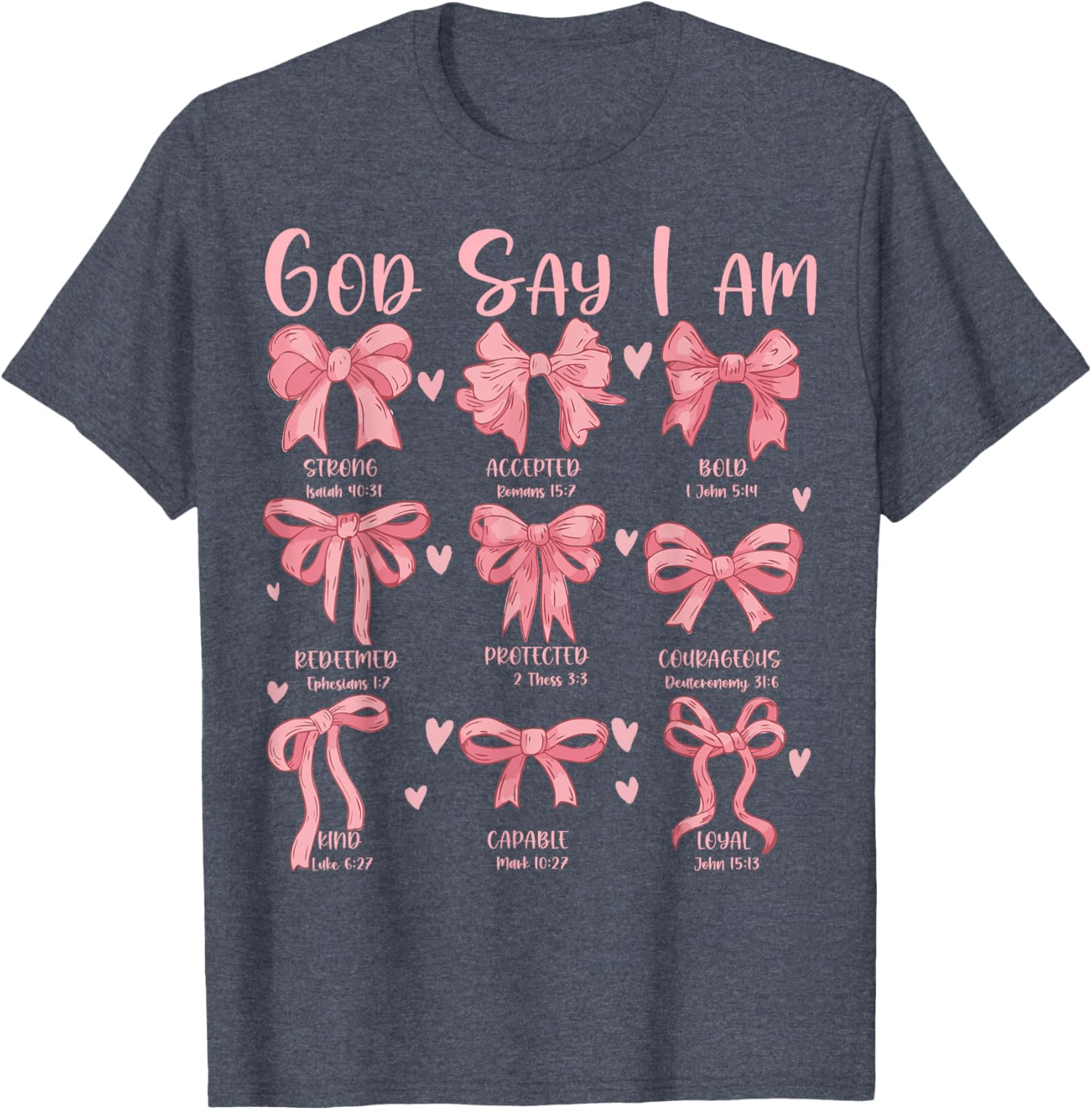 Cute Coquette Bow Christian Girls T-Shirt with Jesus for Church Wear - 9