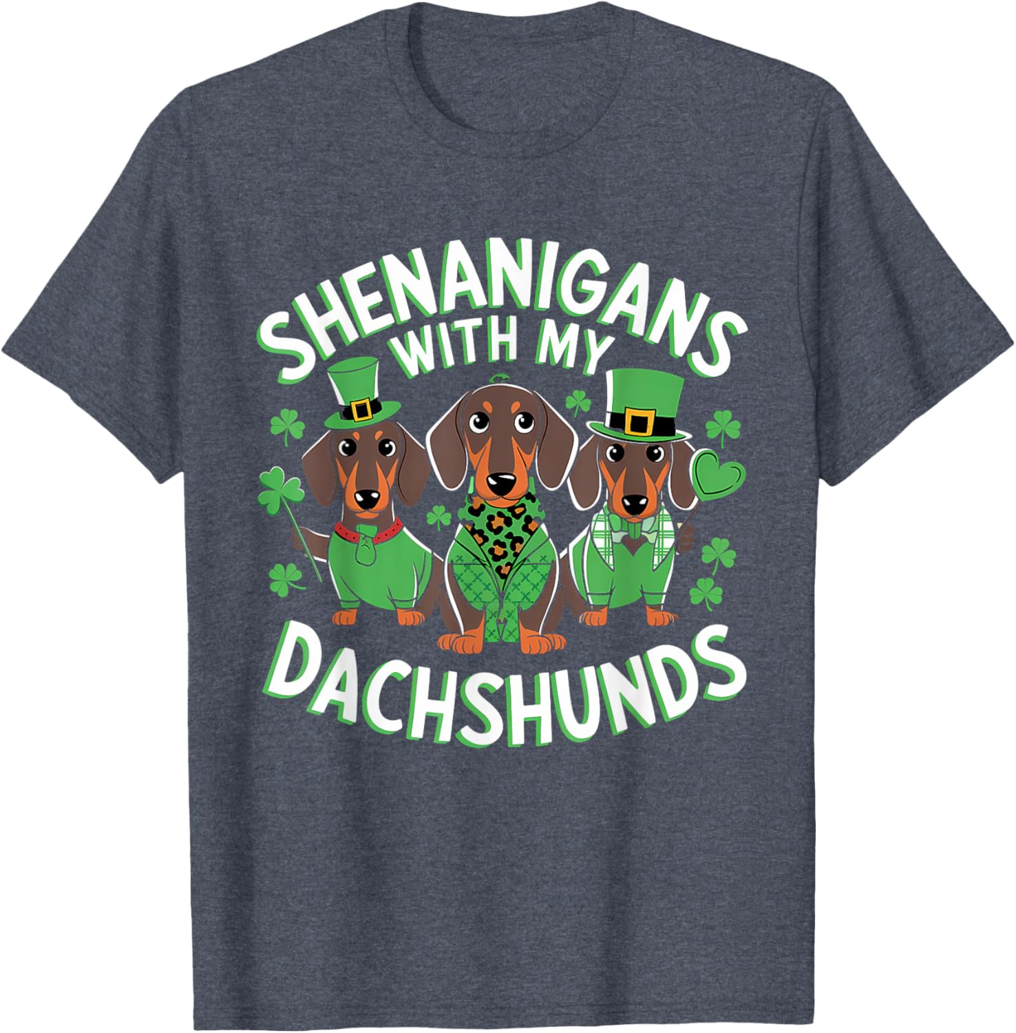 St Patrick's Day Irish Dachshund Shamrock T-Shirt for Dog Lovers - 8