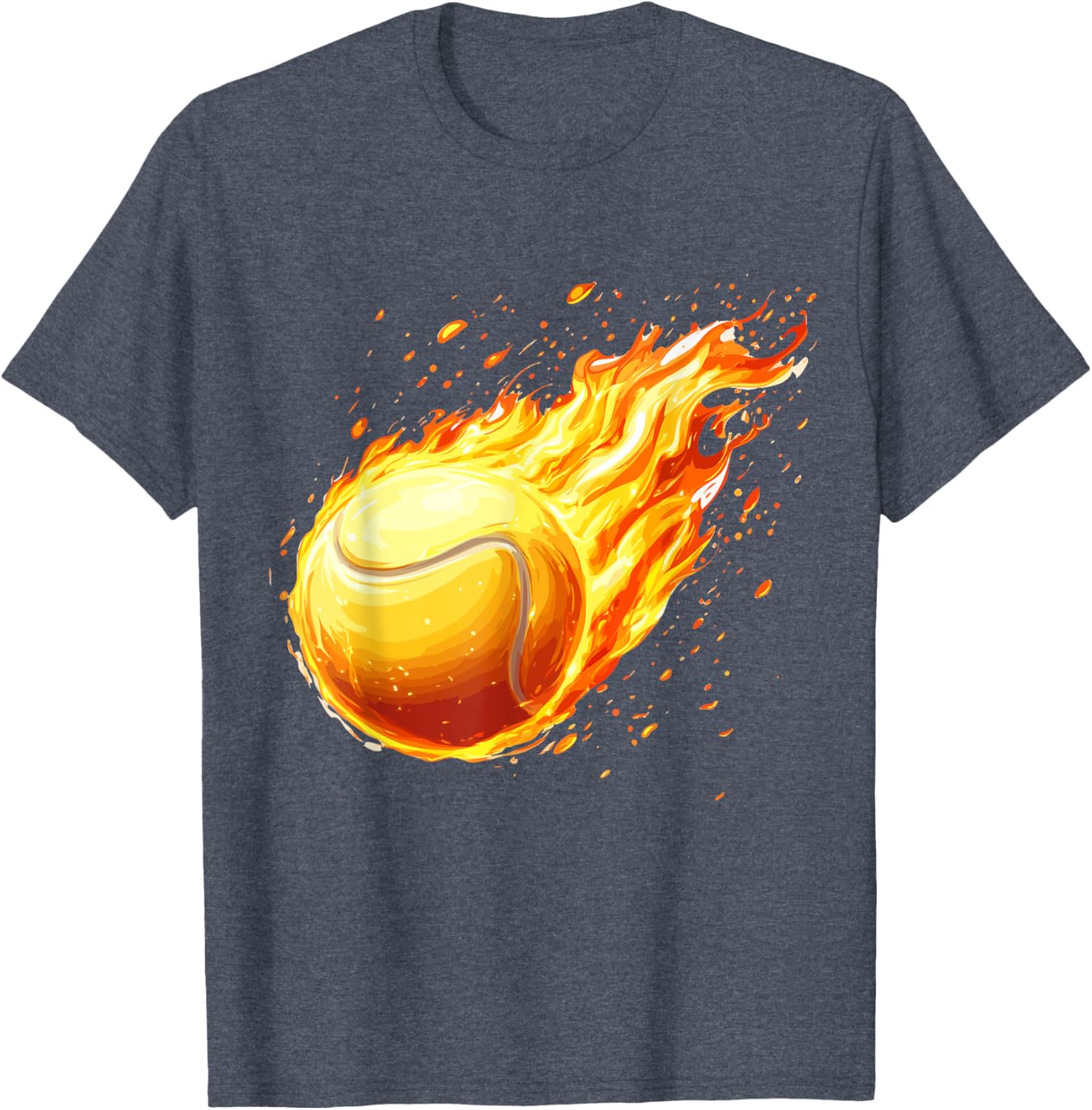 Burning Tennis Ball Fire Tee for Passionate Tennis Players - 1