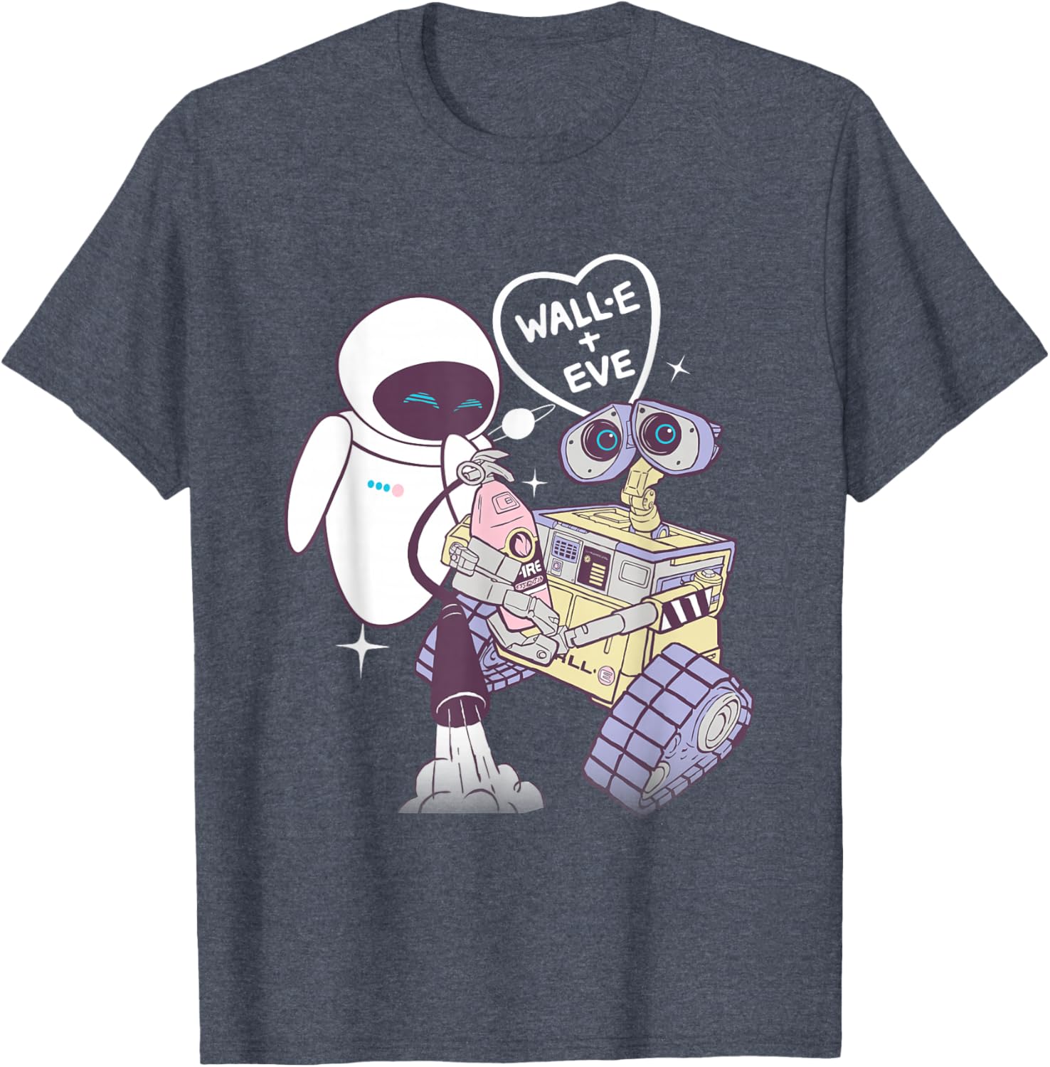 Disney Wall-E and EVE Valentine's Day Love Heart T-Shirt for Couples - 4