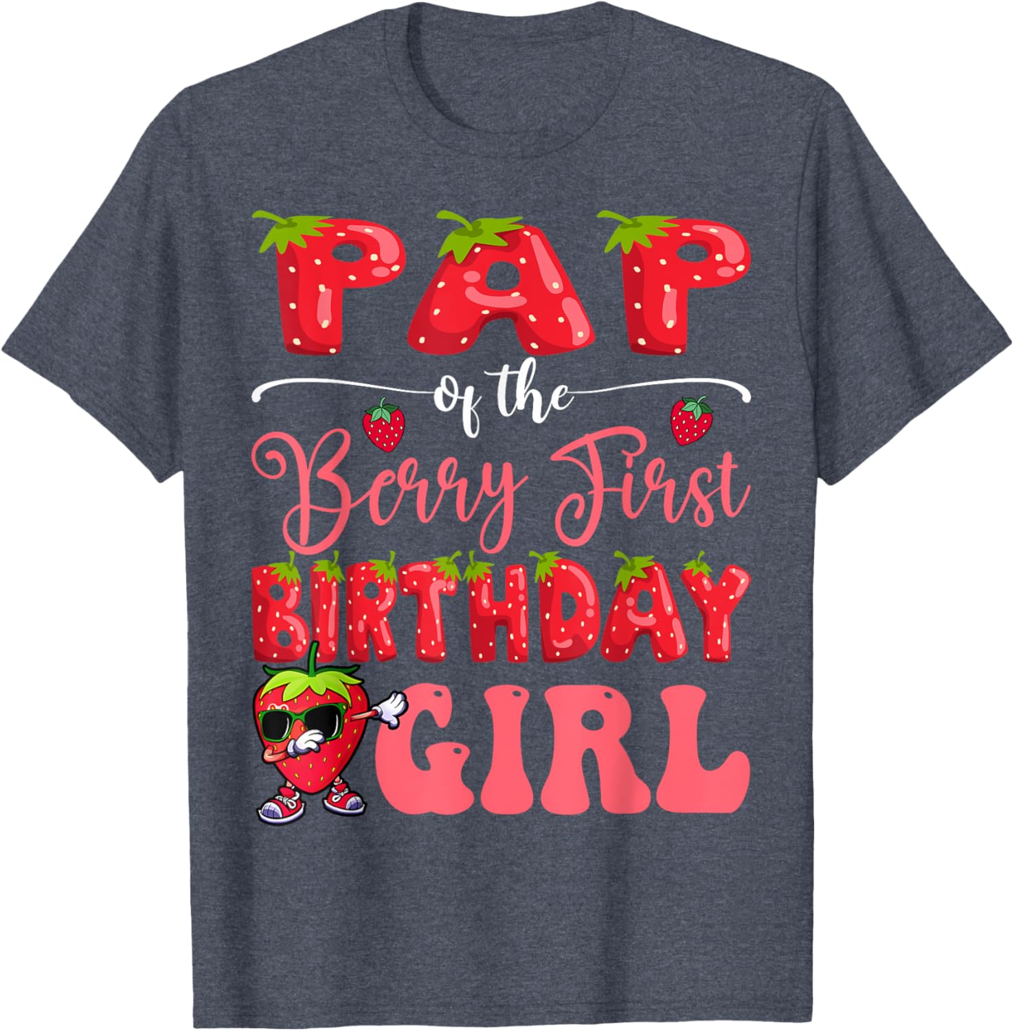 Sweet Strawberry First Birthday T-Shirt for Girls - Pap Of Berry Design - 4