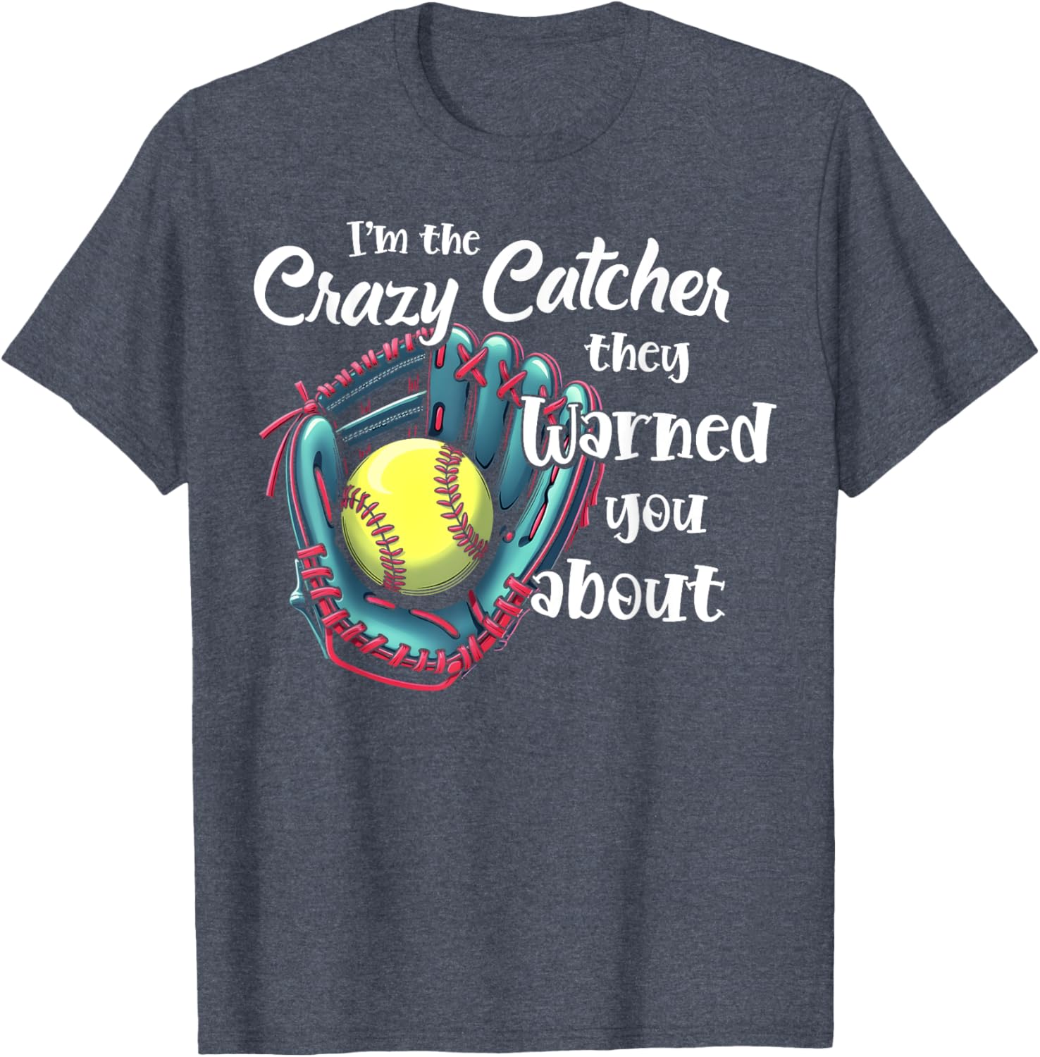 Funny Softball Glove T-Shirt for Girls Game Day Sports Apparel - 3