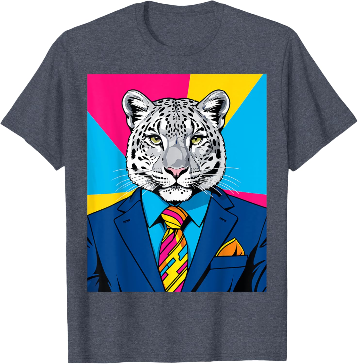 Pop Art Snow Leopard Business Suit T-Shirt Trendy Unique Fashion Wear - 18