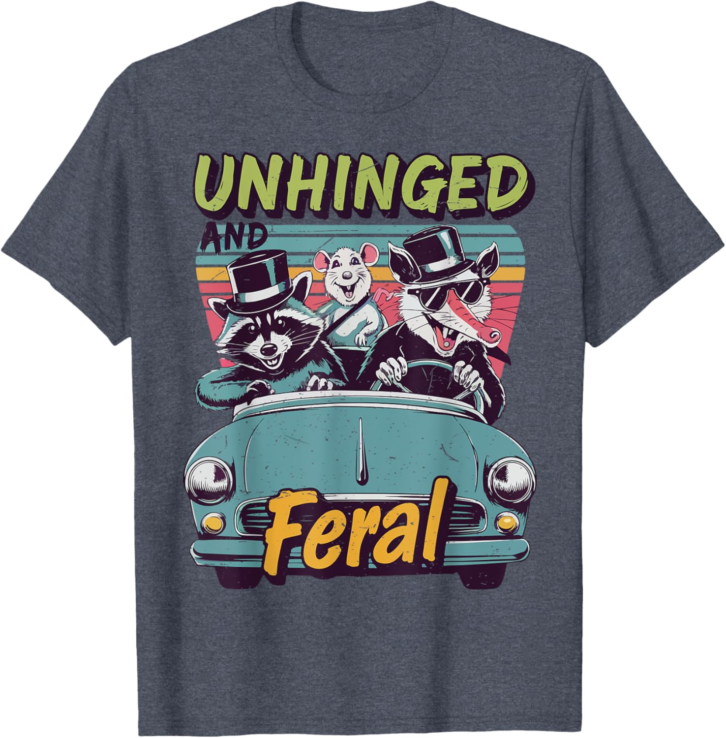 Funny Unhinged Feral Raccoon Racing Toddler Trash Panda T-Shirt - 3