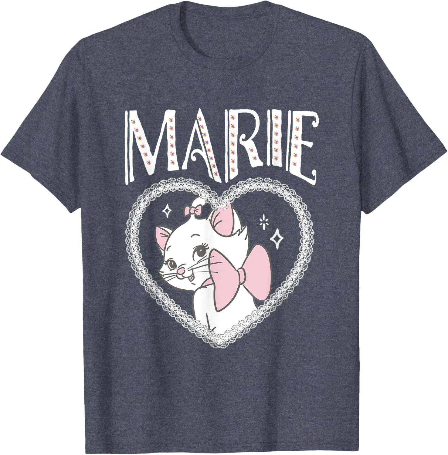 Disney Aristocats Marie Heart Frame Valentine's Day T-Shirt for Cat Lovers - 5