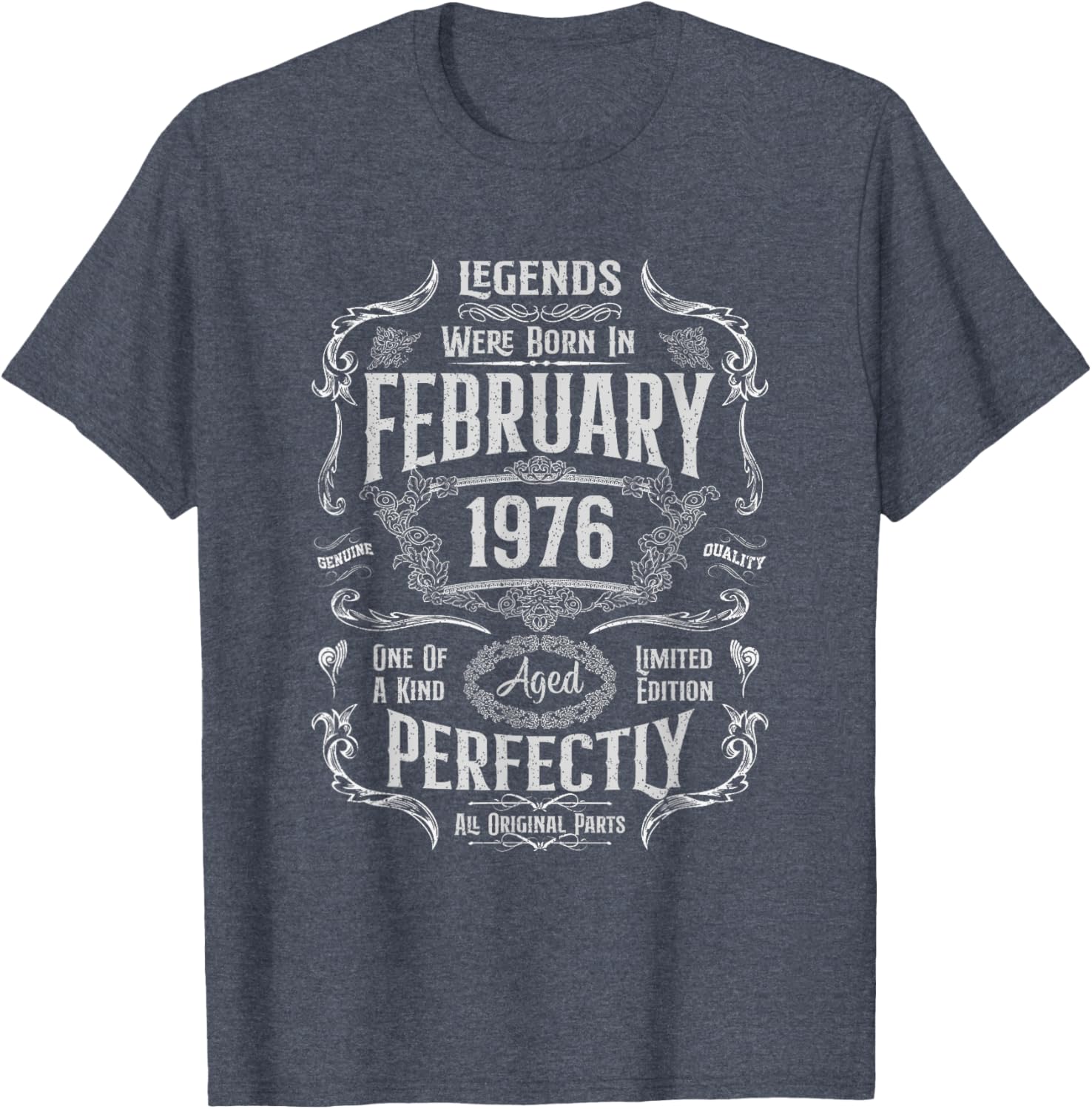 Vintage 49th Birthday T-Shirt for Legends Born in February 1976 - 1