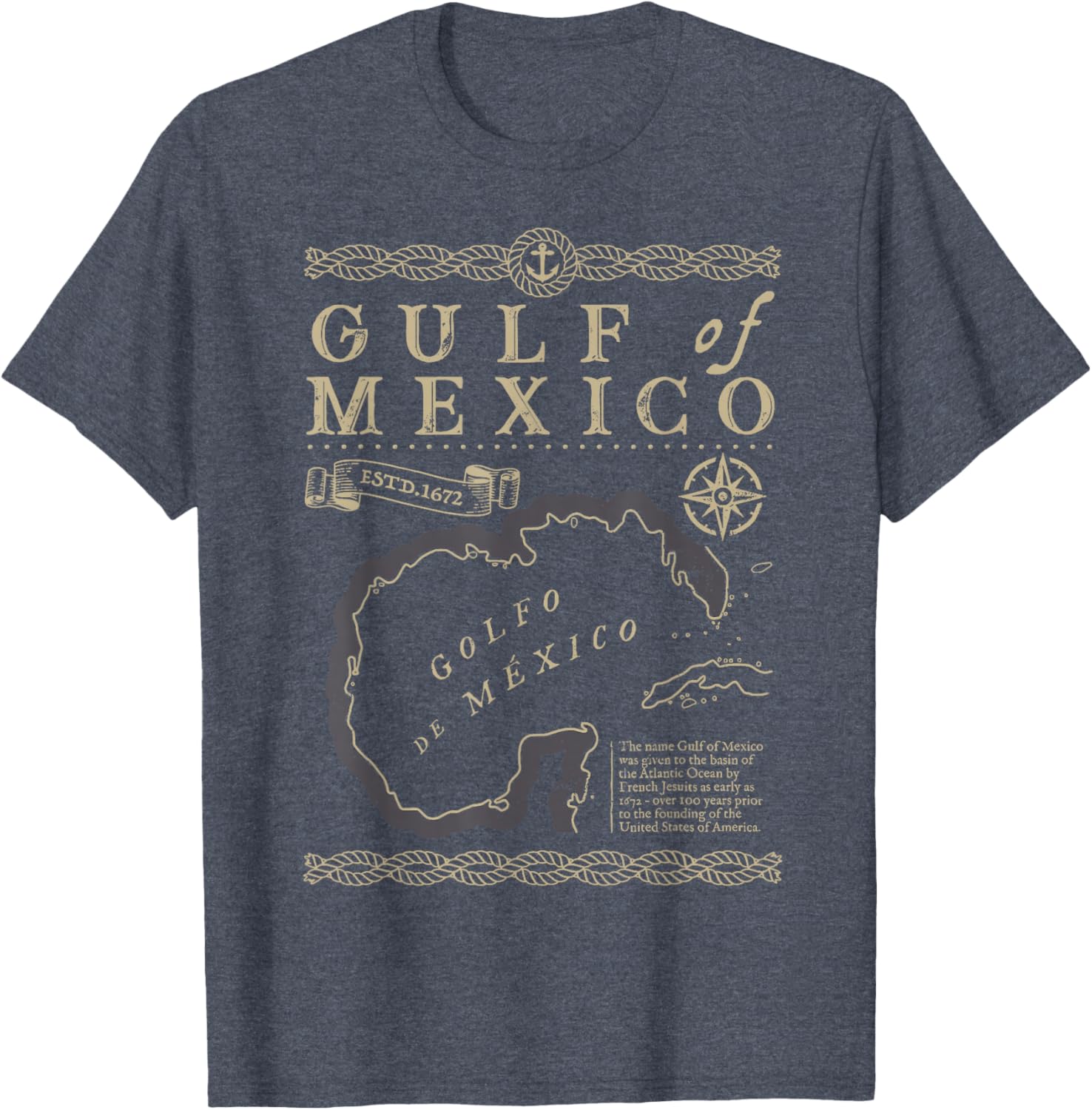 Gulf of Mexico Est 1550 Retro Vintage Beach T-Shirt for Relaxed Style - 18