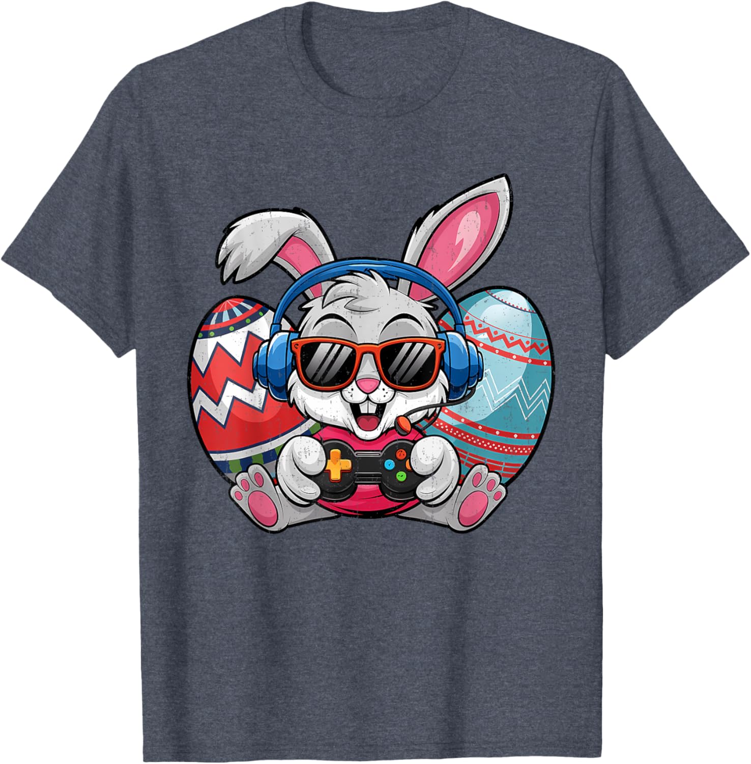 Cute Easter Bunny Playing Video Game Kids T-Shirt for Boys - 19