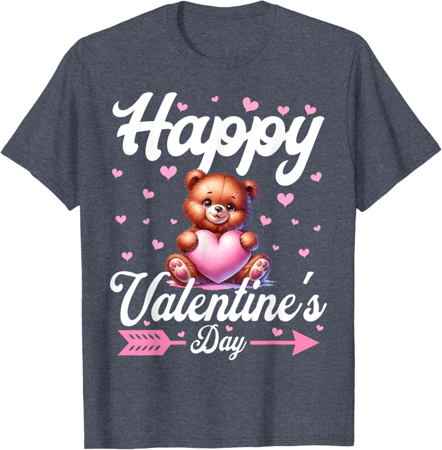 Cute Teddy Bear Holding Heart Happy Valentine's Day T-Shirt for Kids - 14