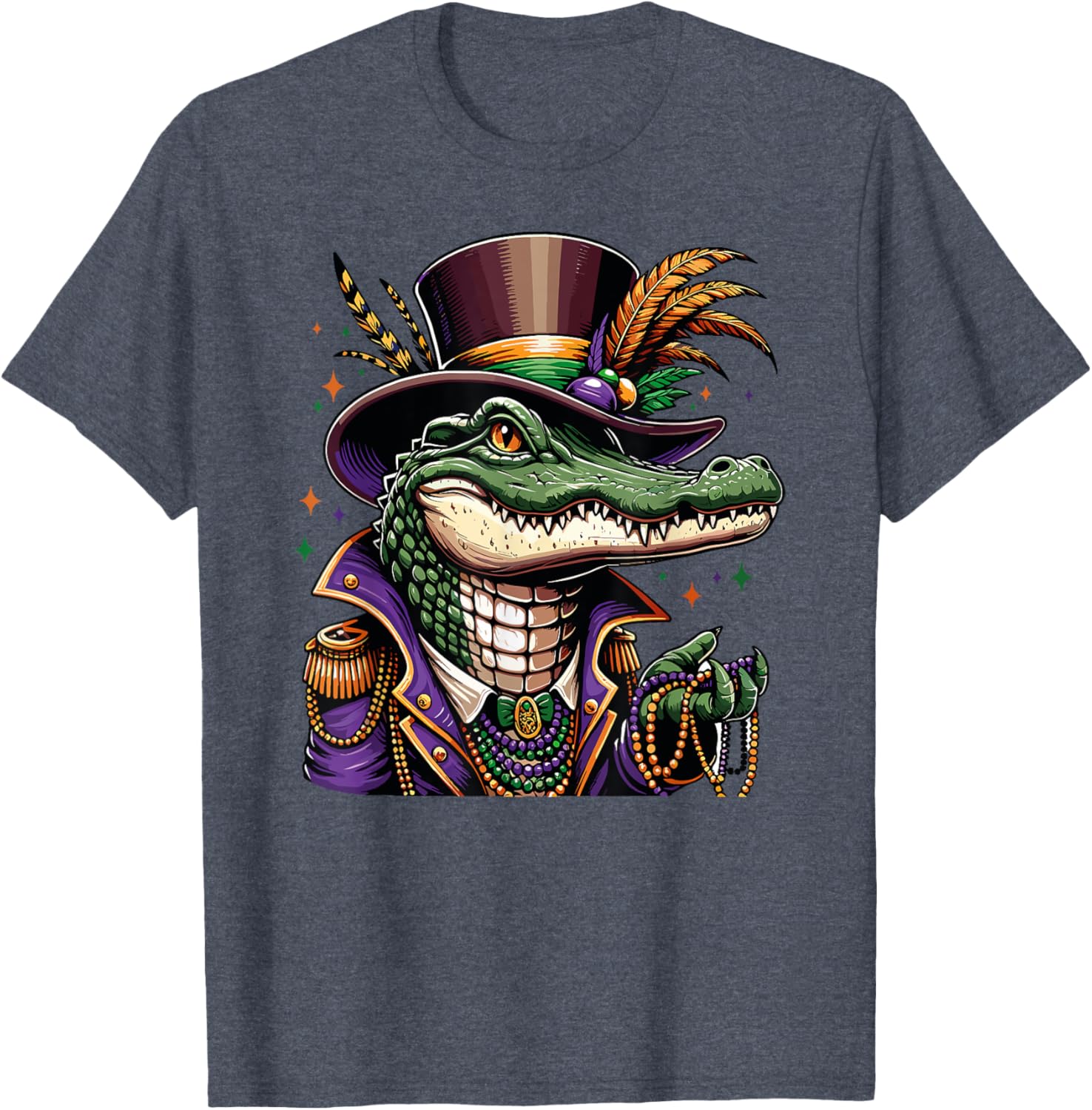 Mardigator Mardi Gras Alligator T-Shirt for Fun Men and Women - 23