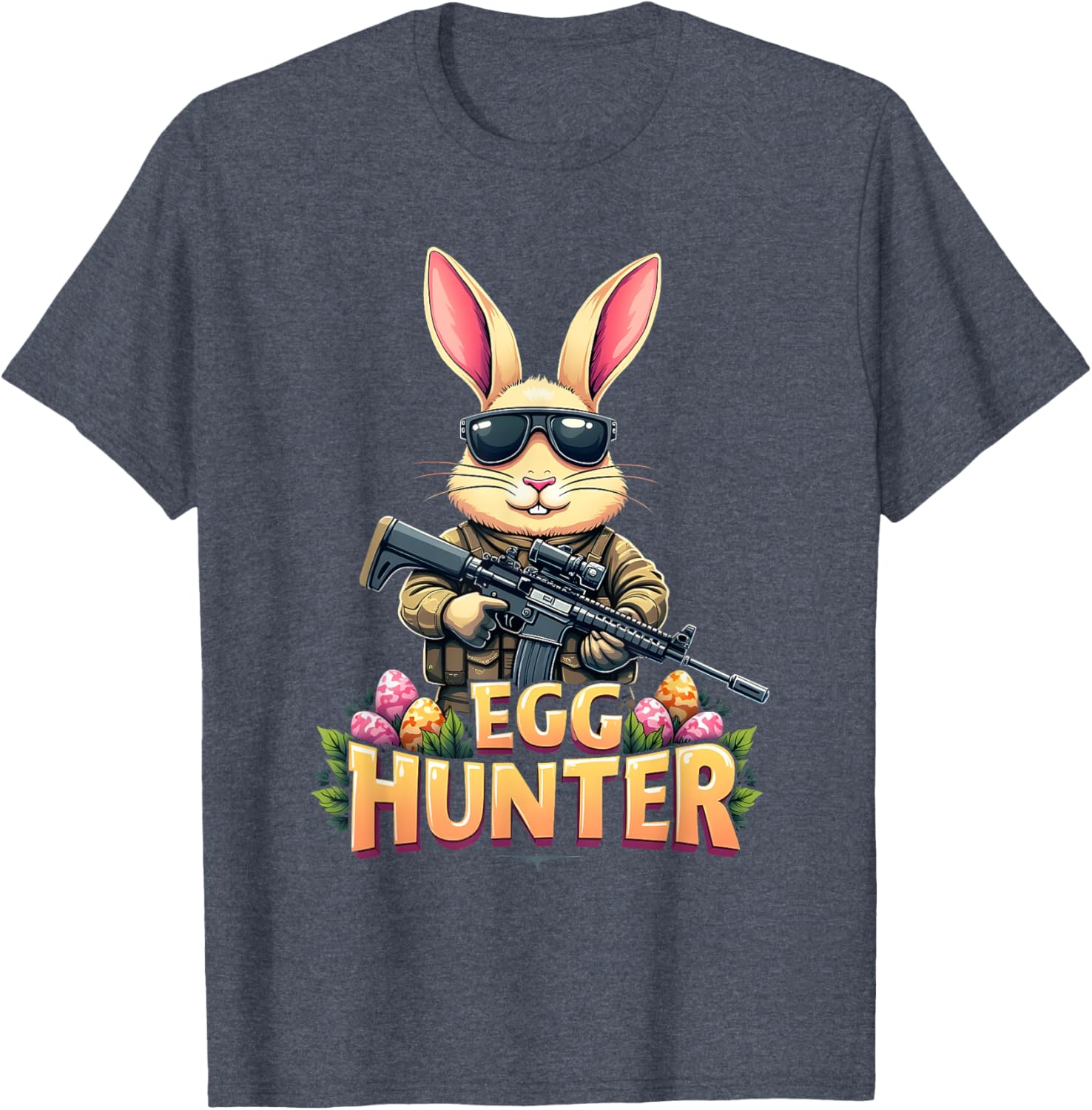 Cute Easter Egg Hunter Boys T-Shirt Featuring Deer Bunny Design - 21