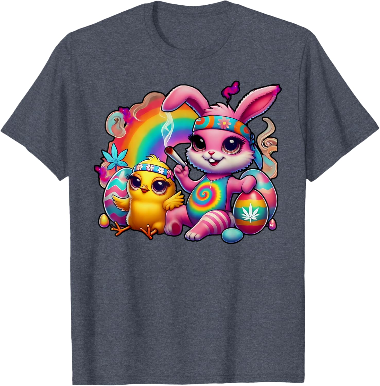 Stoned Easter Bunny Chick T-Shirt for Cannabis Lovers and Fun Celebrations - 3