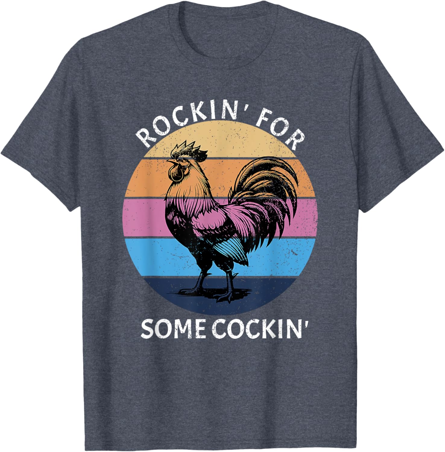Funny Rockin Chicken T-Shirt for Lively & Fun-Casual Outfits - 7