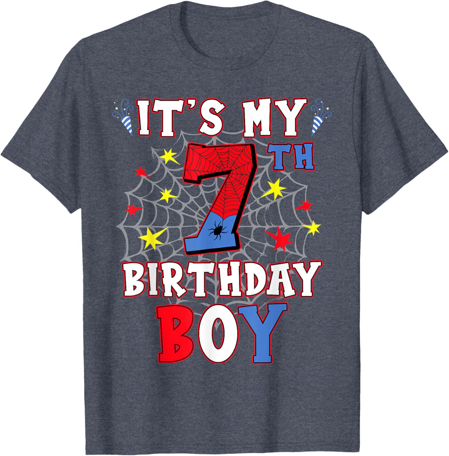 Funny It's My 7th Birthday T-Shirt for Boys and Teens Fun Celebration - 8