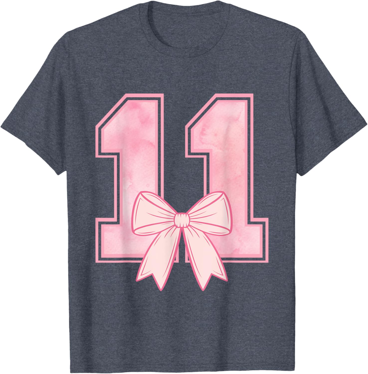 Cute Birthday Girl Pink Coquette Bow T-Shirt for 11 Year Olds - 18