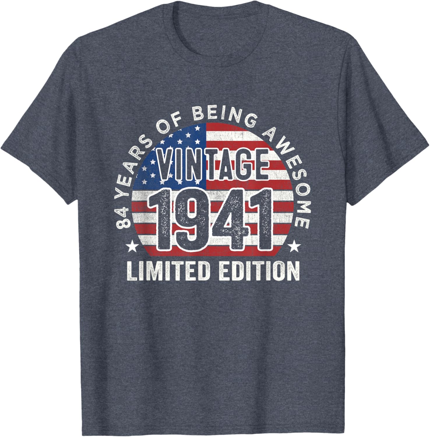 Vintage 1941 84th Birthday T-Shirt for Men with USA Flag Design - 1
