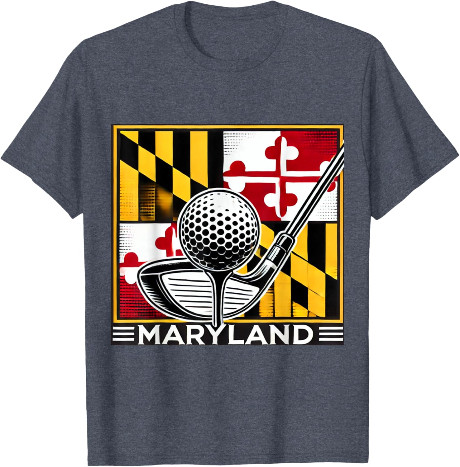 Maryland Golf Design Tee with State Flag and Club Artwork for Golf Lovers - 14