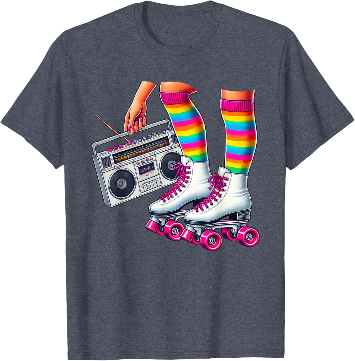 Funny 80s Roller Disco Skating Girl T-Shirt for Retro Fans - 20