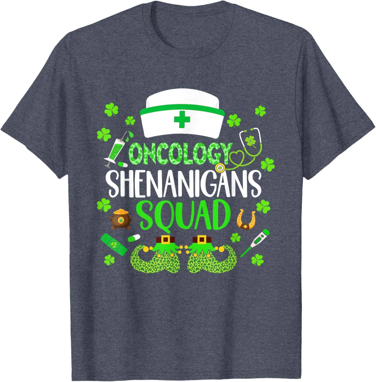 Oncology Nurse St Patricks Day Scrub T-Shirt Fun Crew Design - 10