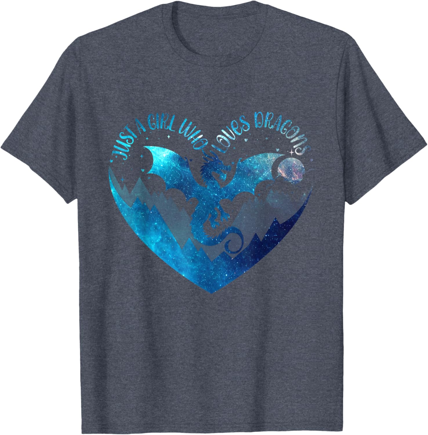 Cute Dragon Lover T-Shirt for Girls with Heart Design, Perfect Gift - 7