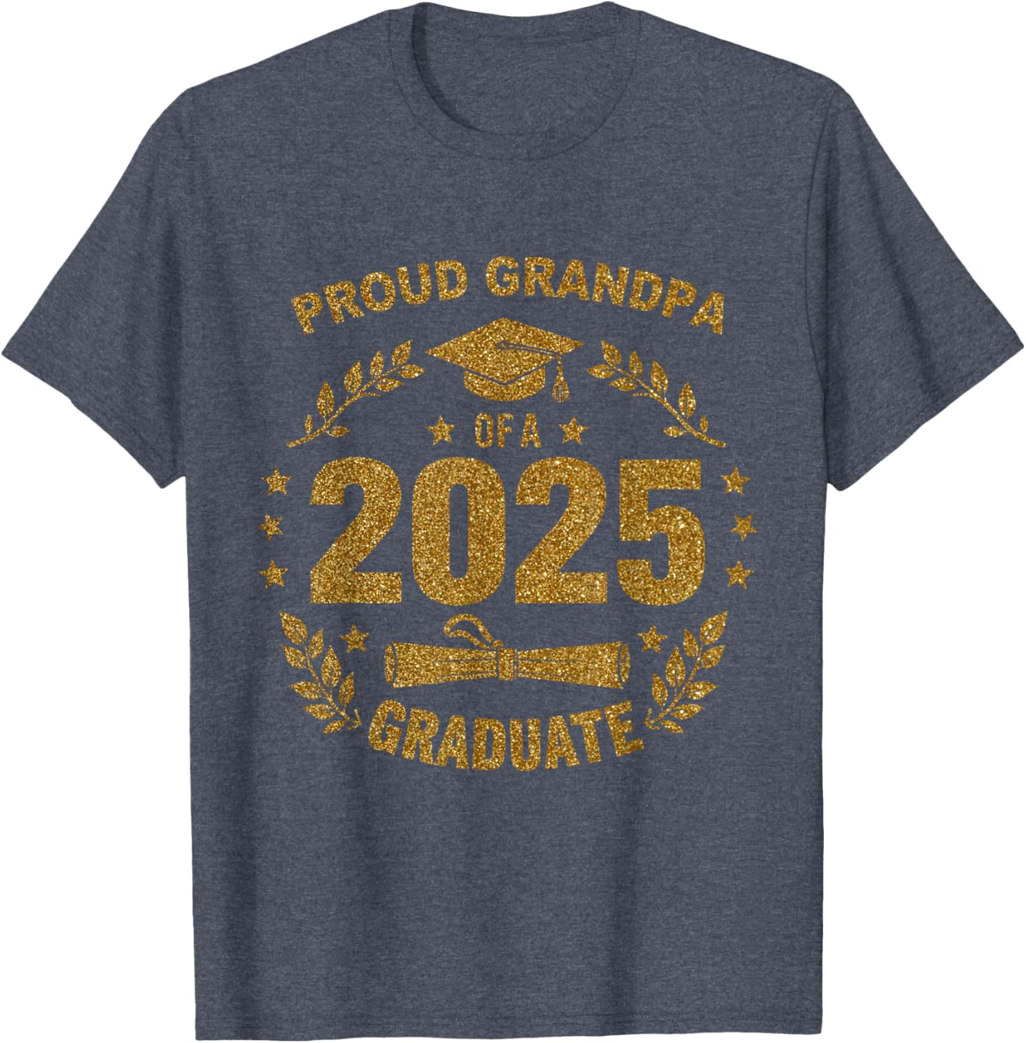 Proud Grandpa 2025 Class of 25 Graduate T-Shirt for Seniors - 2