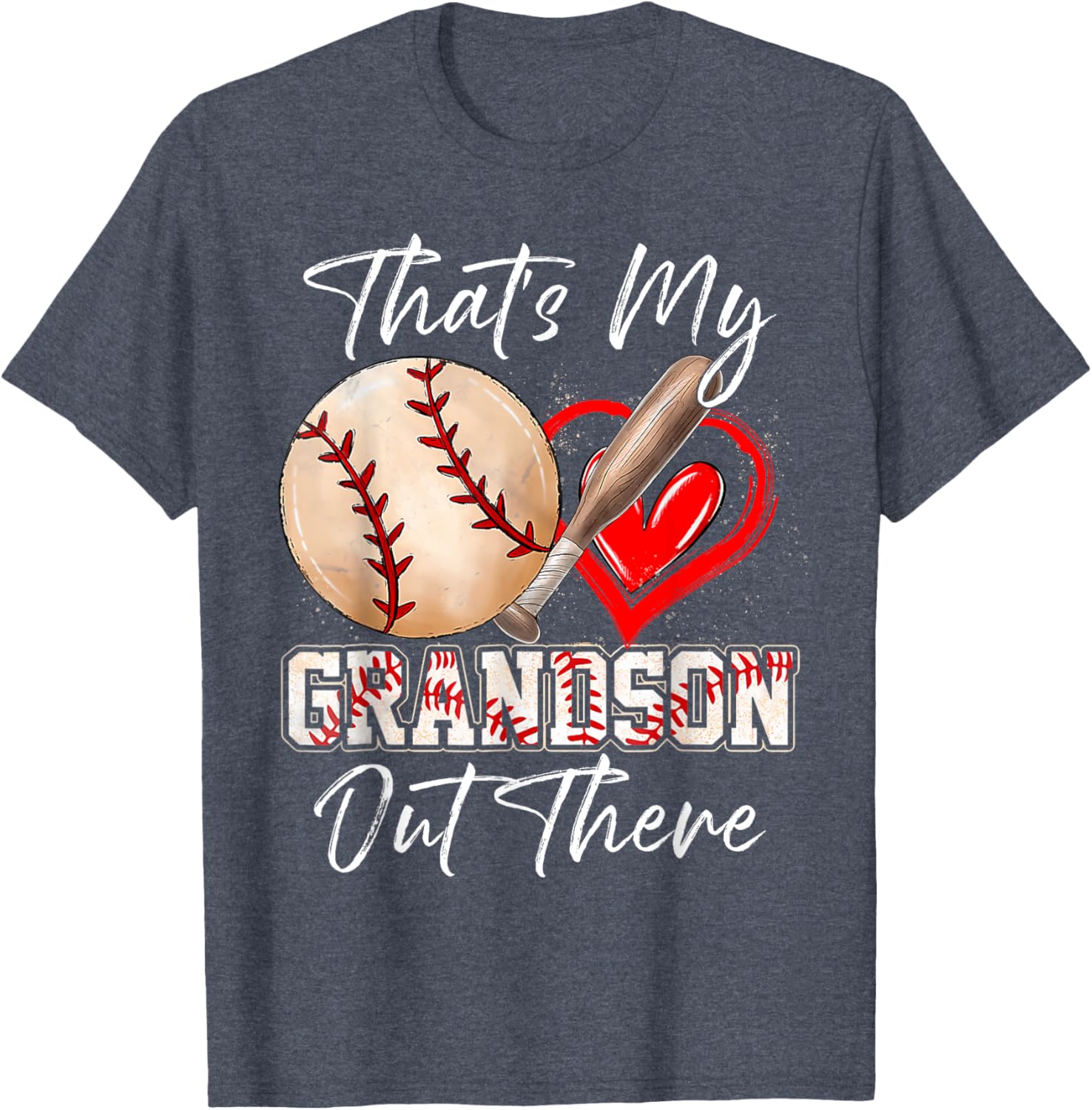 Funny That's My Grandson Out There Baseball T-Shirt for Grandparents - 25