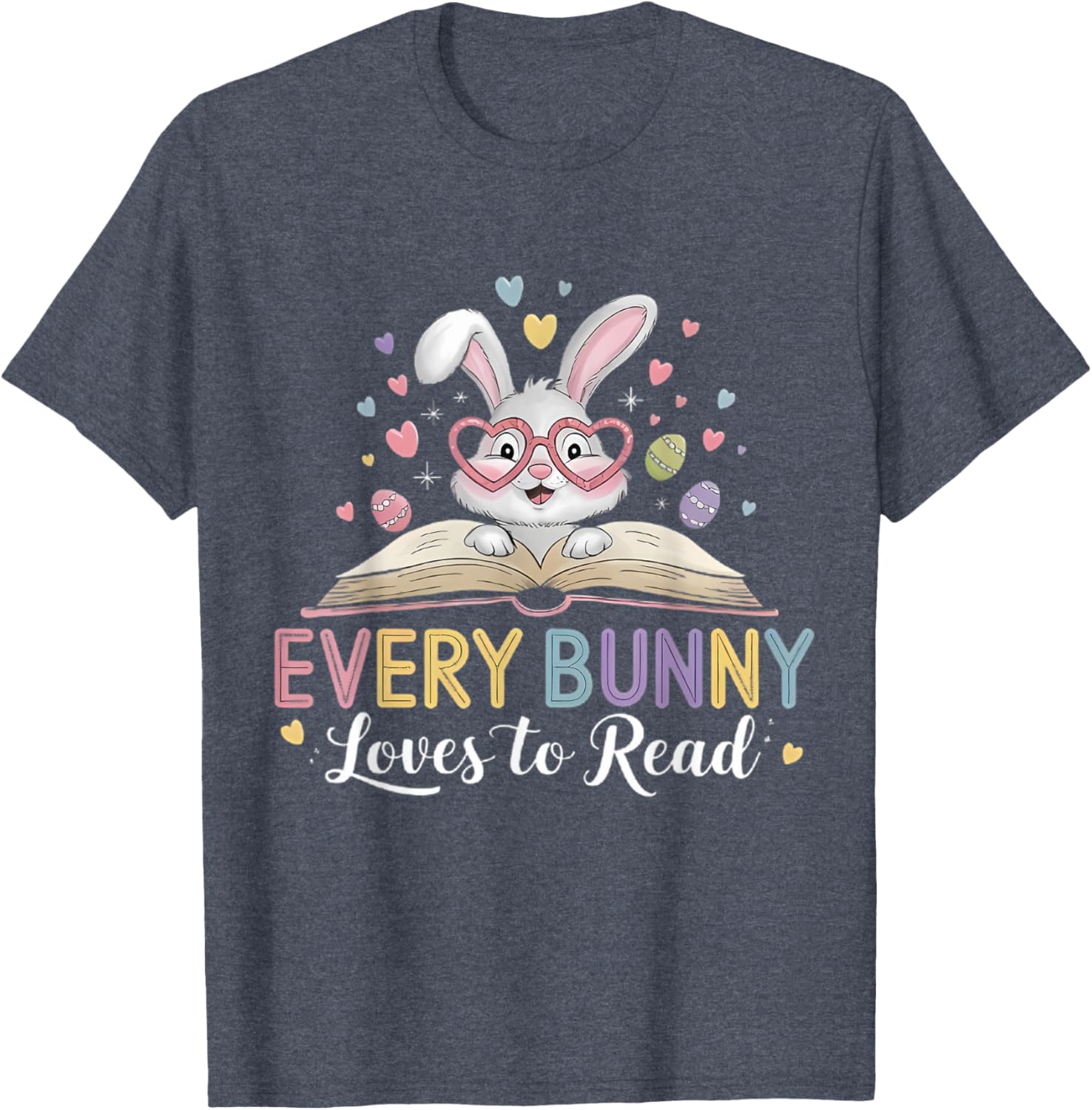 Every Bunny Loves to Read Cute Rabbit Bookworm T-Shirt for Book Lovers - 4