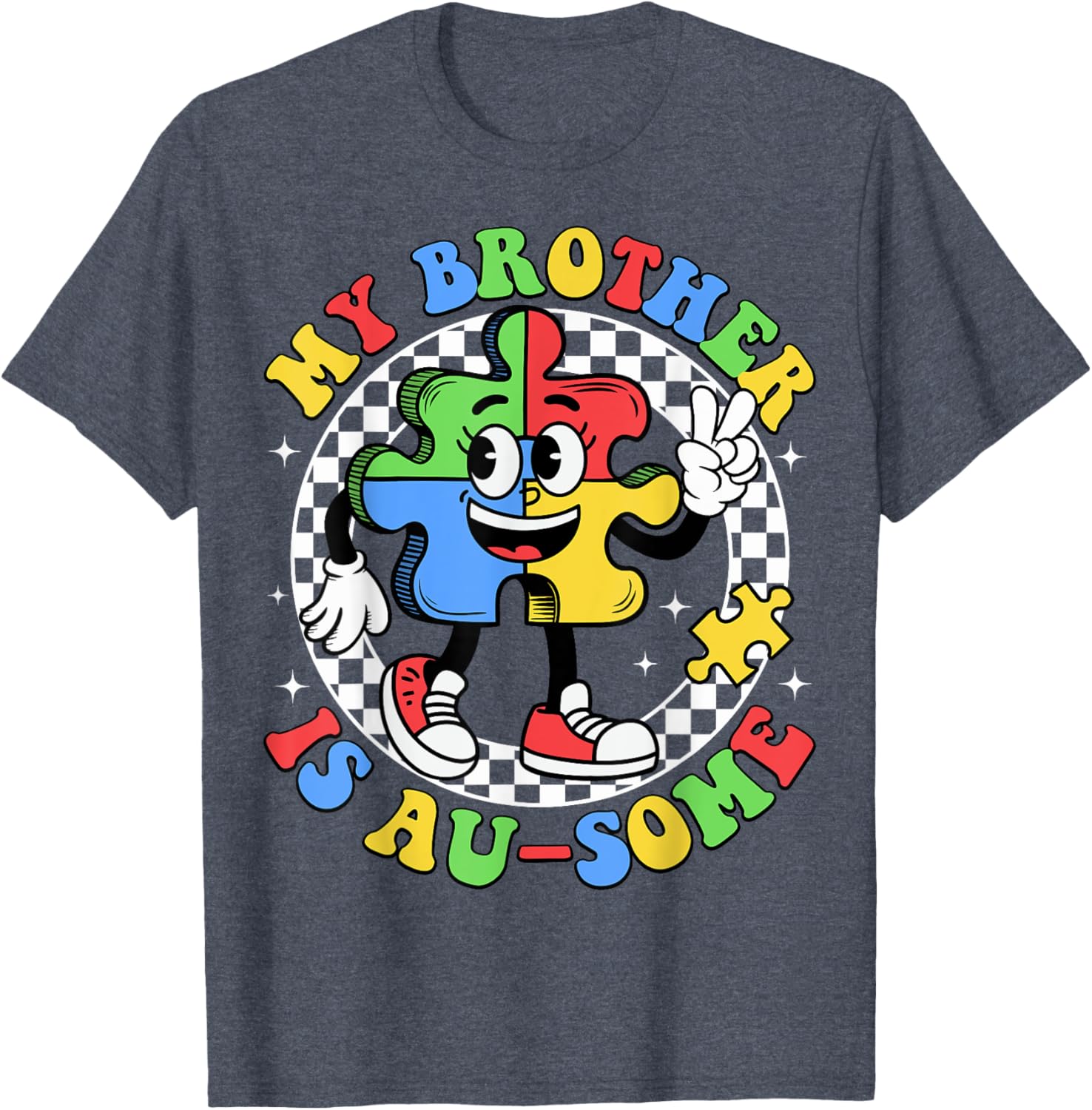 Retro Awesome Sister T-Shirt for Autism Awareness, Fun and Stylish Design - 4