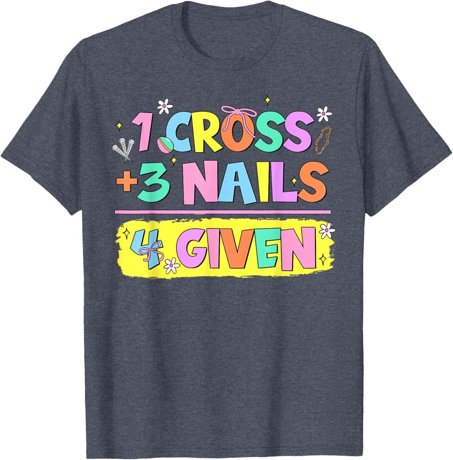 Happy Easter Christian T-Shirt with Cross and Nails Design for Believers - 19