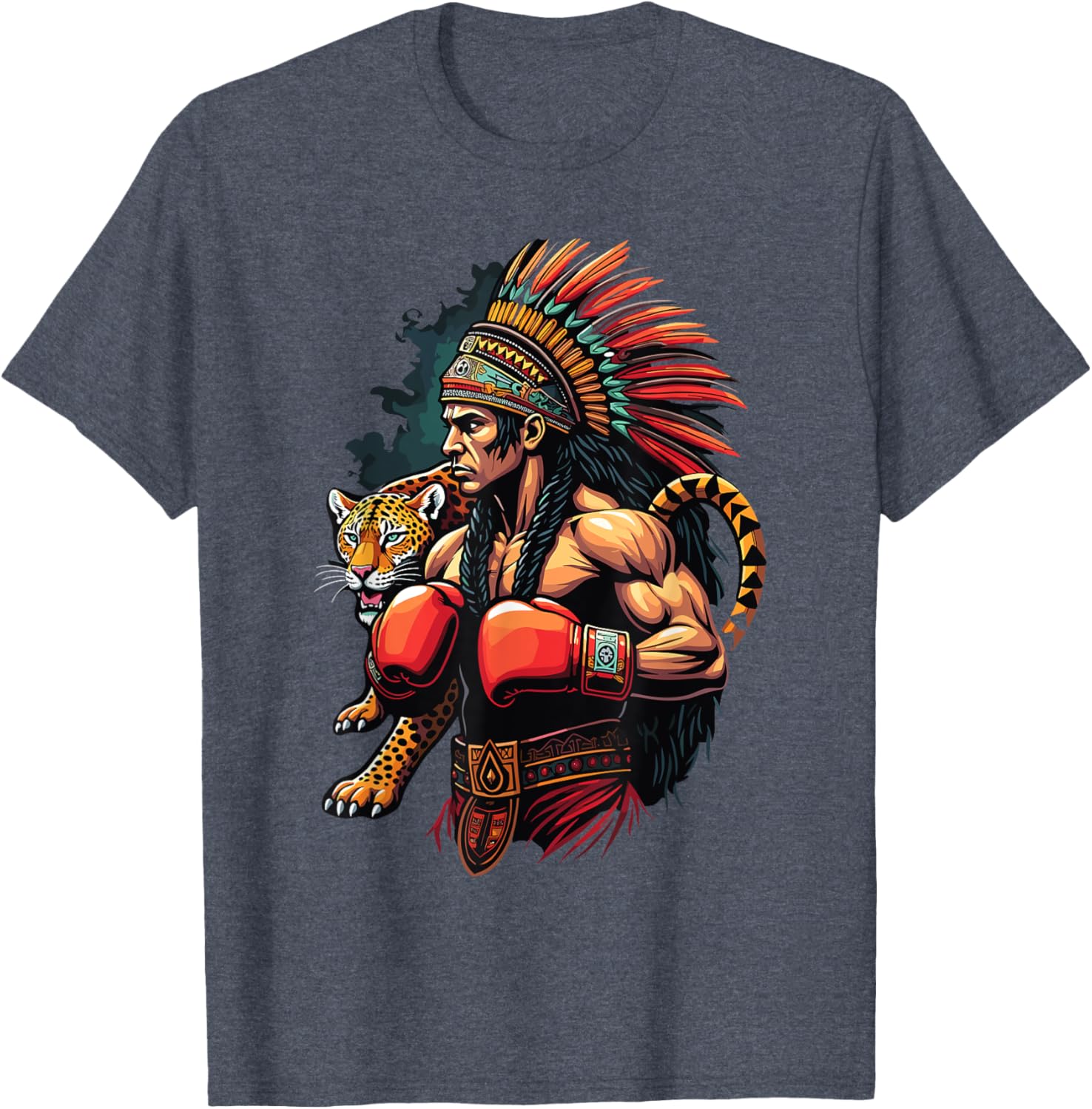 Inca Warrior Jaguar Spirit T-Shirt for Mexican Boxing Fans - 8