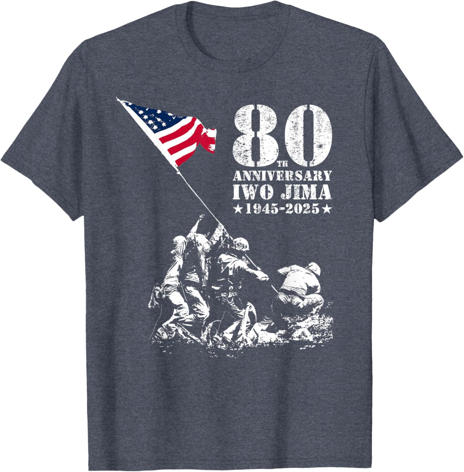 80th Anniversary Iwo Jima WWII Veterans T-Shirt for Honor and Remembrance - 1