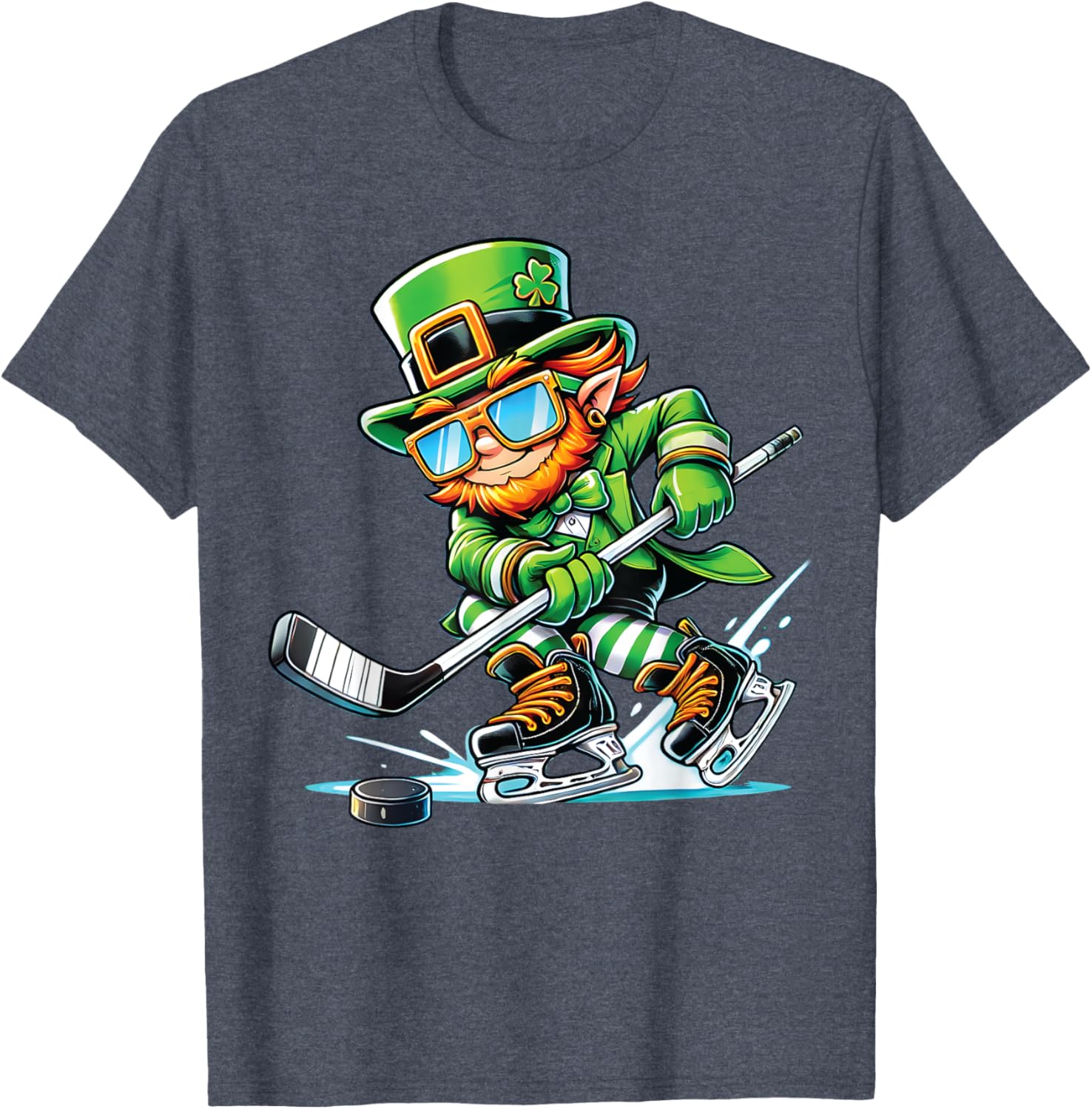 Leprechaun Ice Hockey T-Shirt Perfect for St Patrick's Day Fun - 28