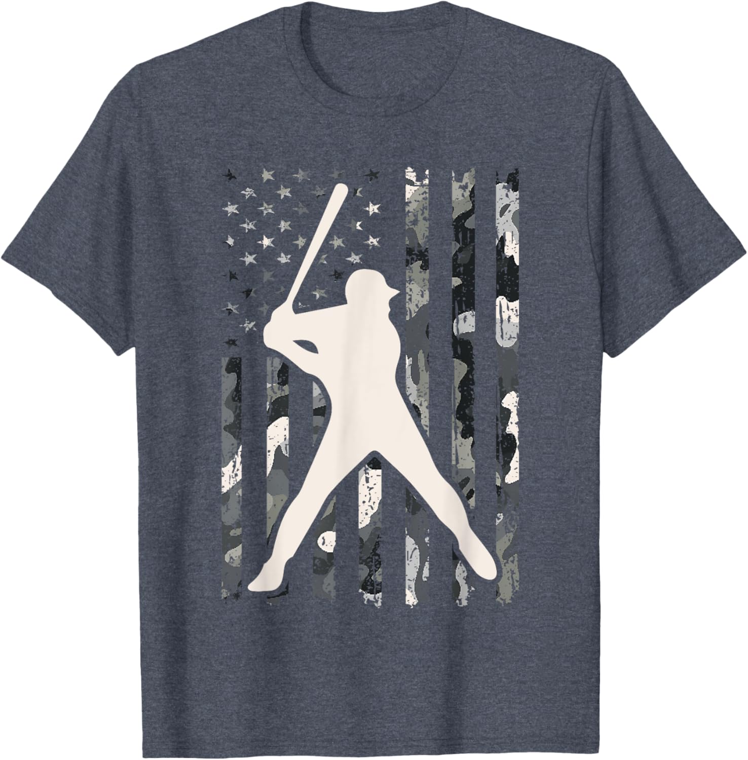 Vintage Baseball USA Flag Camo T-Shirt for Men and Women - 9